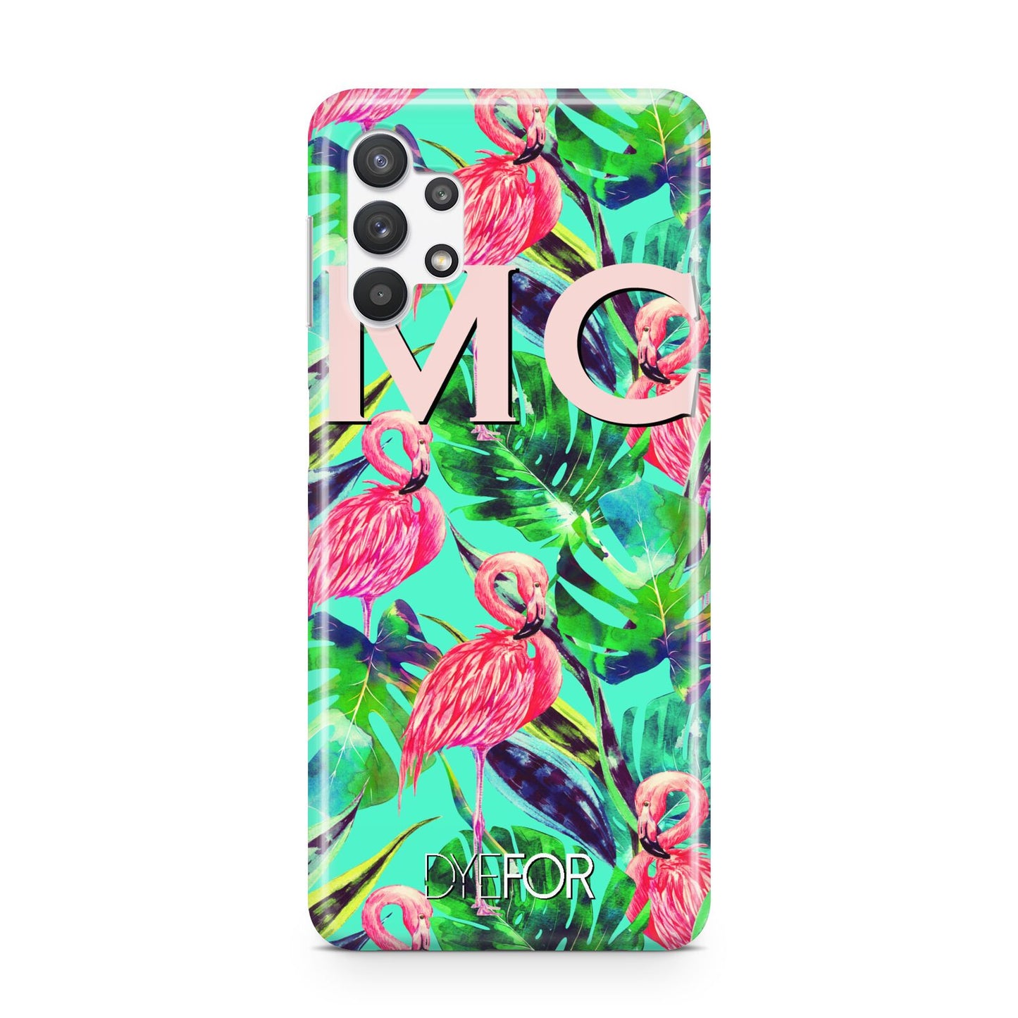 Personalised Tropical Green Leaves Flamingo Samsung A32 5G Case