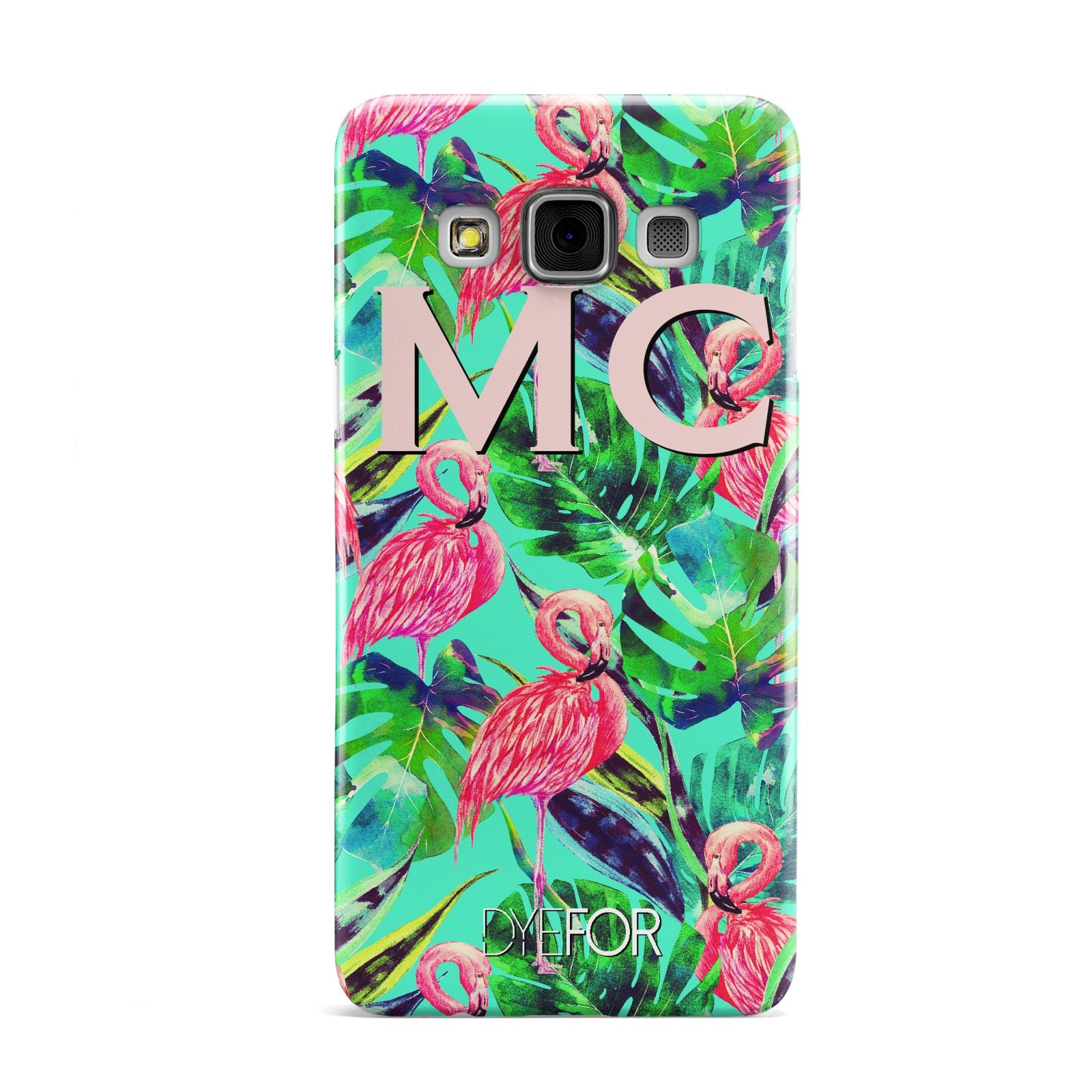 Personalised Tropical Green Leaves Flamingo Samsung Galaxy A3 Case