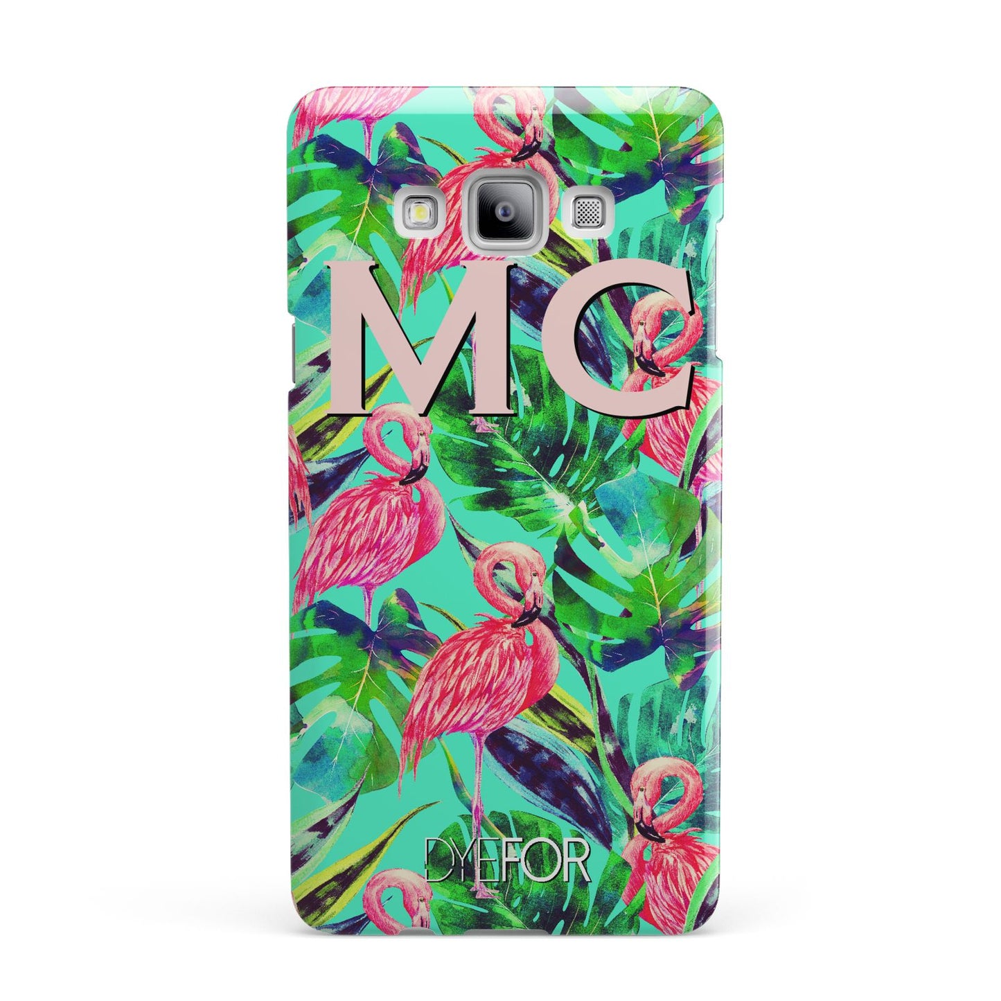 Personalised Tropical Green Leaves Flamingo Samsung Galaxy A7 2015 Case