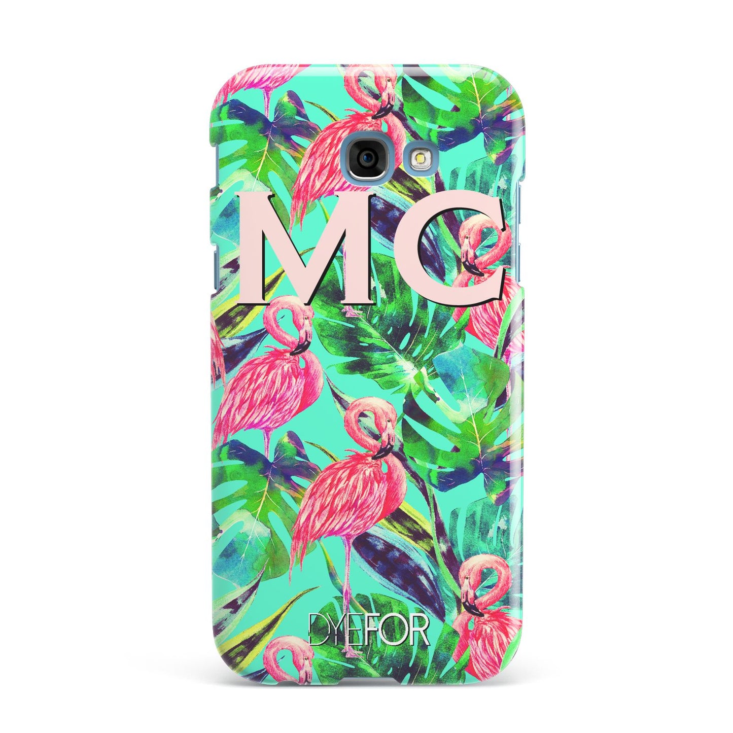 Personalised Tropical Green Leaves Flamingo Samsung Galaxy A7 2017 Case