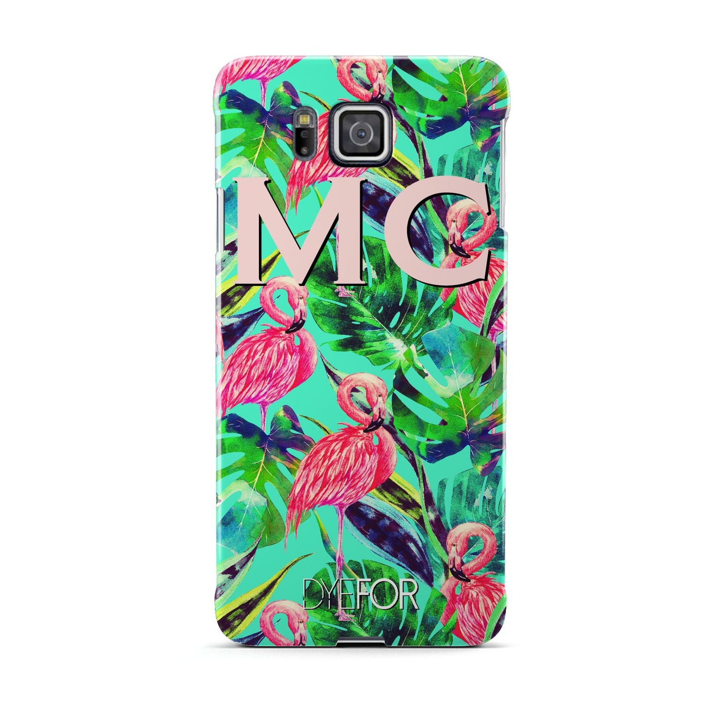 Personalised Tropical Green Leaves Flamingo Samsung Galaxy Alpha Case