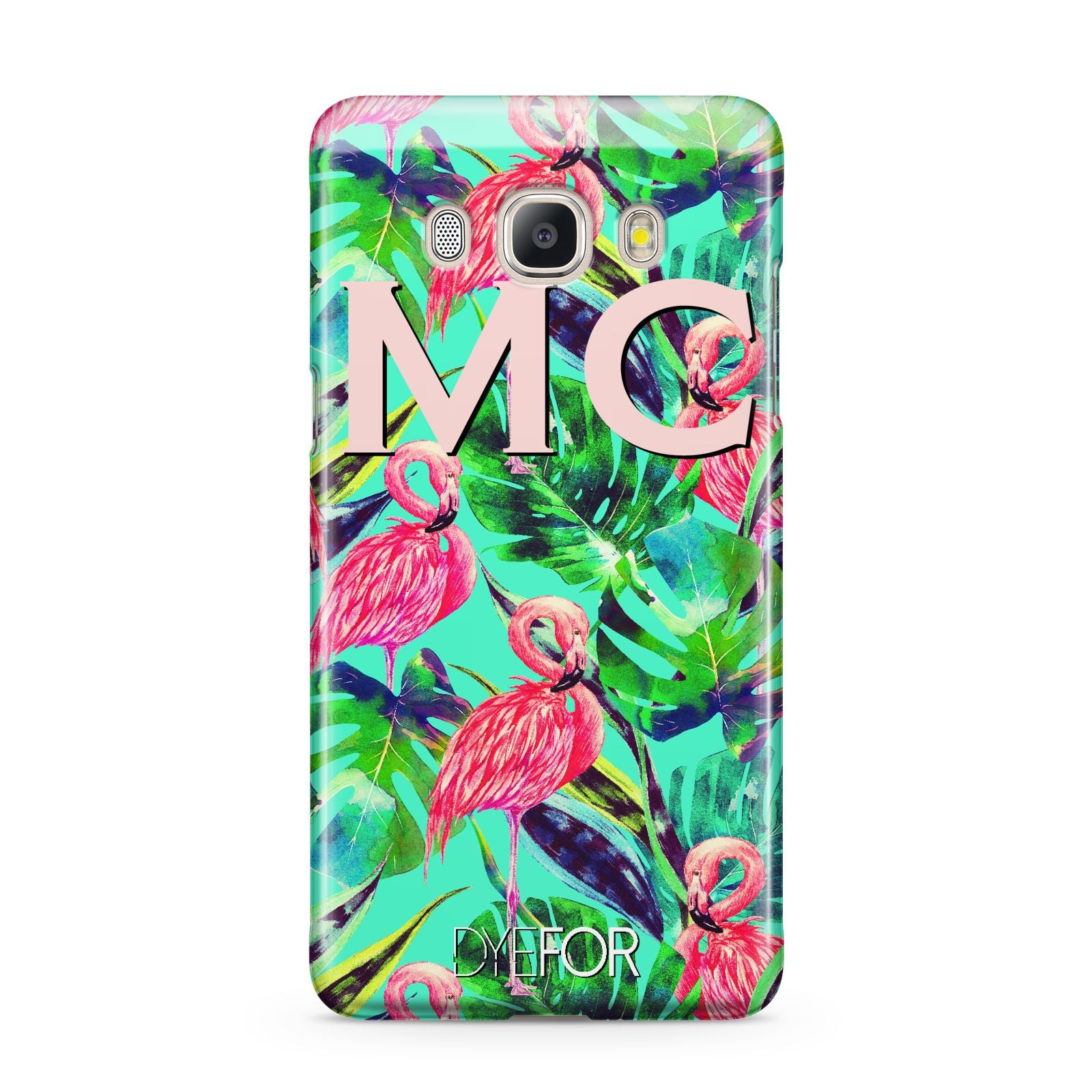 Personalised Tropical Green Leaves Flamingo Samsung Galaxy J5 2016 Case