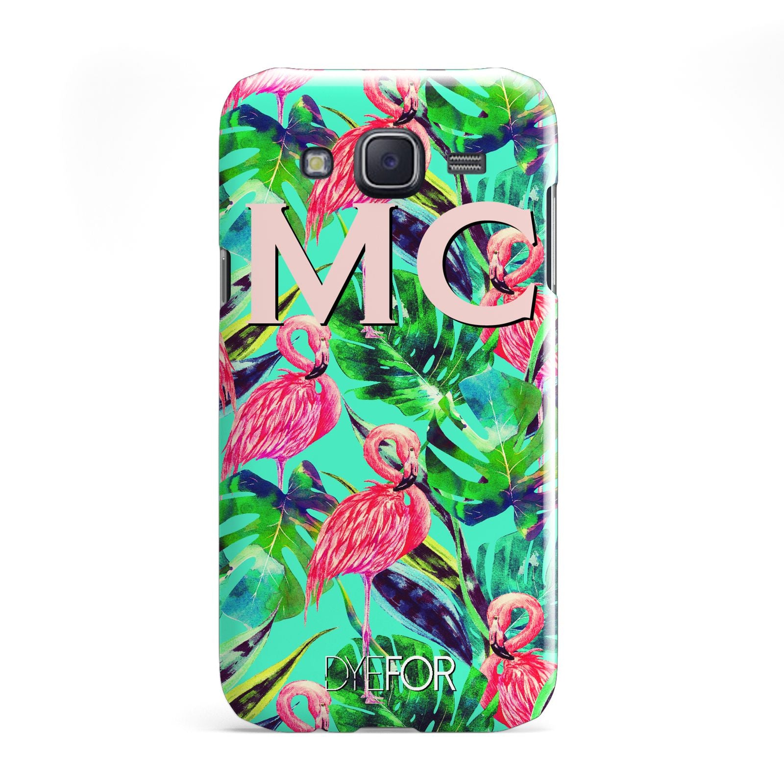 Personalised Tropical Green Leaves Flamingo Samsung Galaxy J5 Case