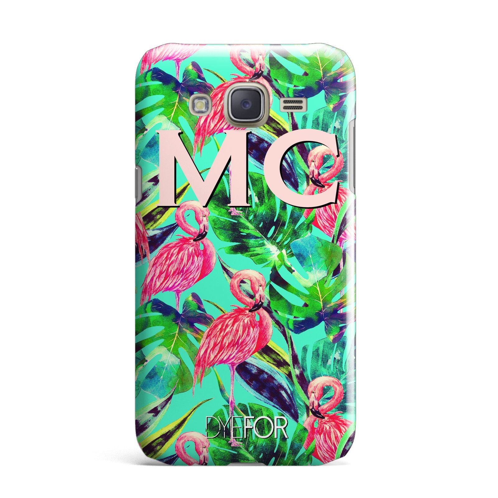 Personalised Tropical Green Leaves Flamingo Samsung Galaxy J7 Case