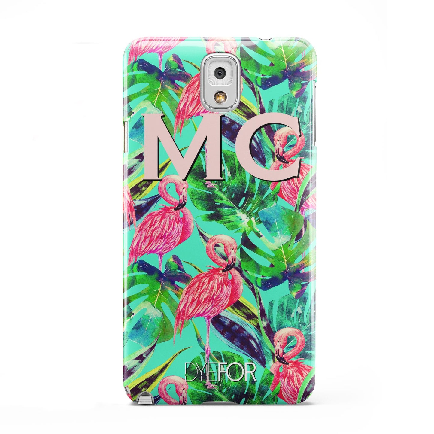 Personalised Tropical Green Leaves Flamingo Samsung Galaxy Note 3 Case