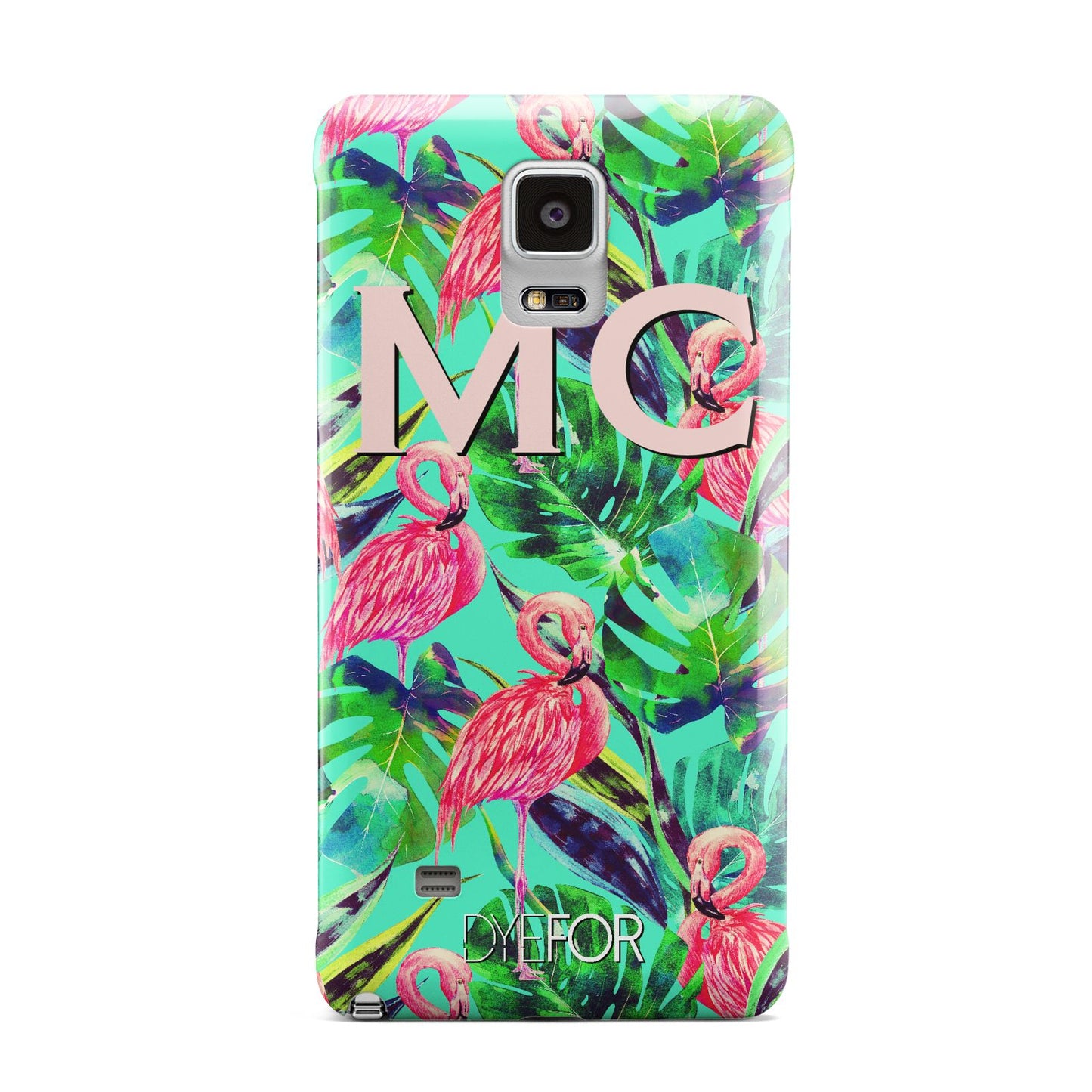 Personalised Tropical Green Leaves Flamingo Samsung Galaxy Note 4 Case