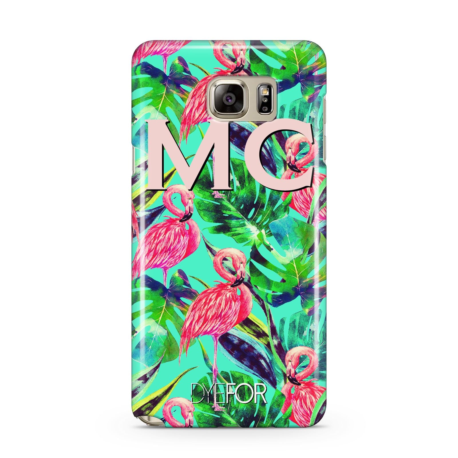 Personalised Tropical Green Leaves Flamingo Samsung Galaxy Note 5 Case