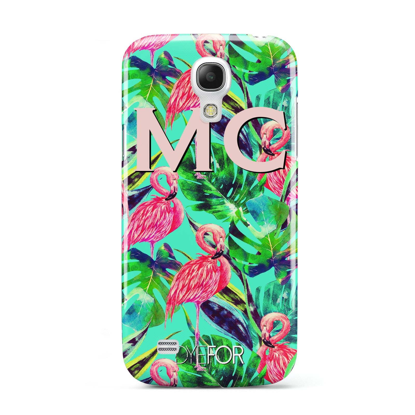 Personalised Tropical Green Leaves Flamingo Samsung Galaxy S4 Mini Case