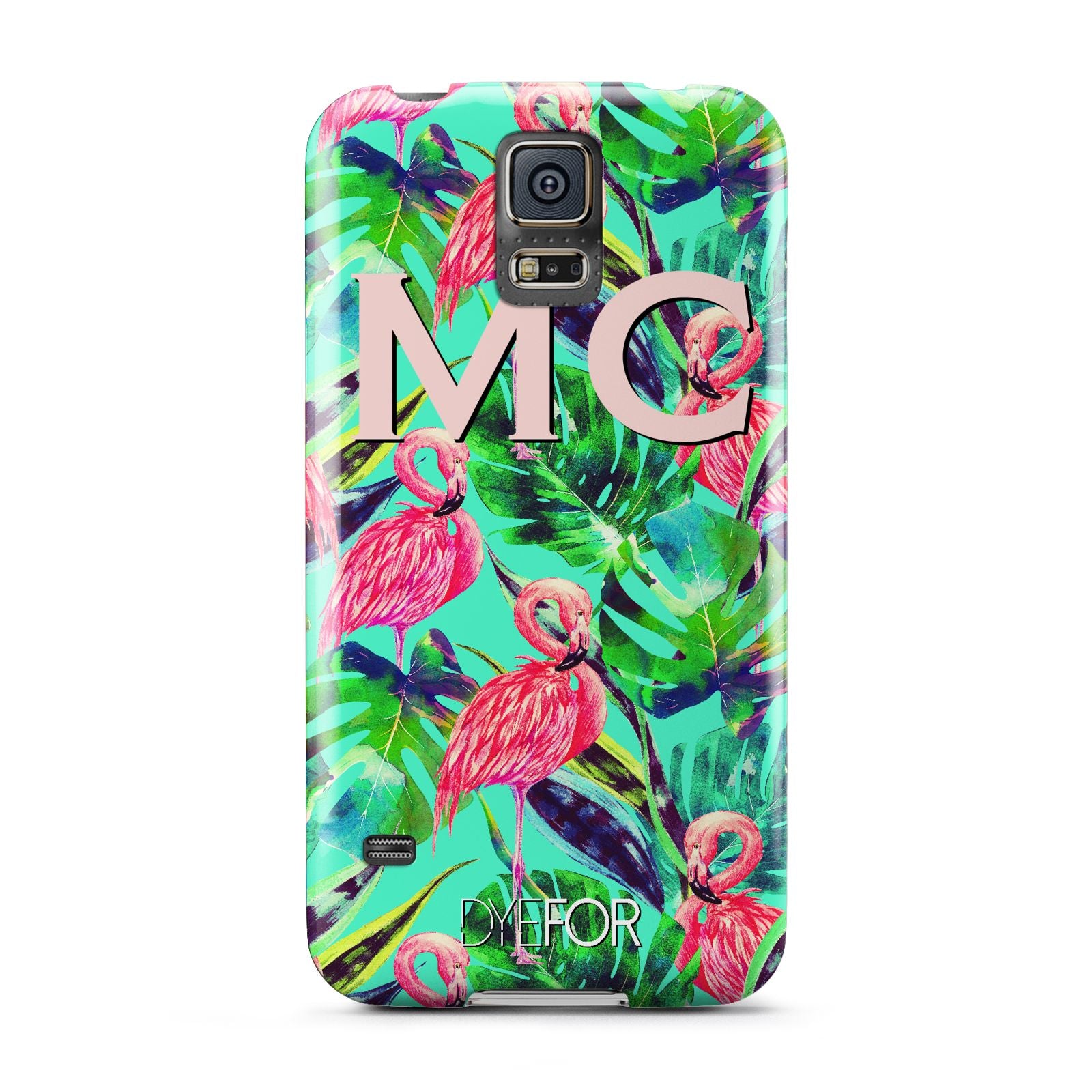 Personalised Tropical Green Leaves Flamingo Samsung Galaxy S5 Case