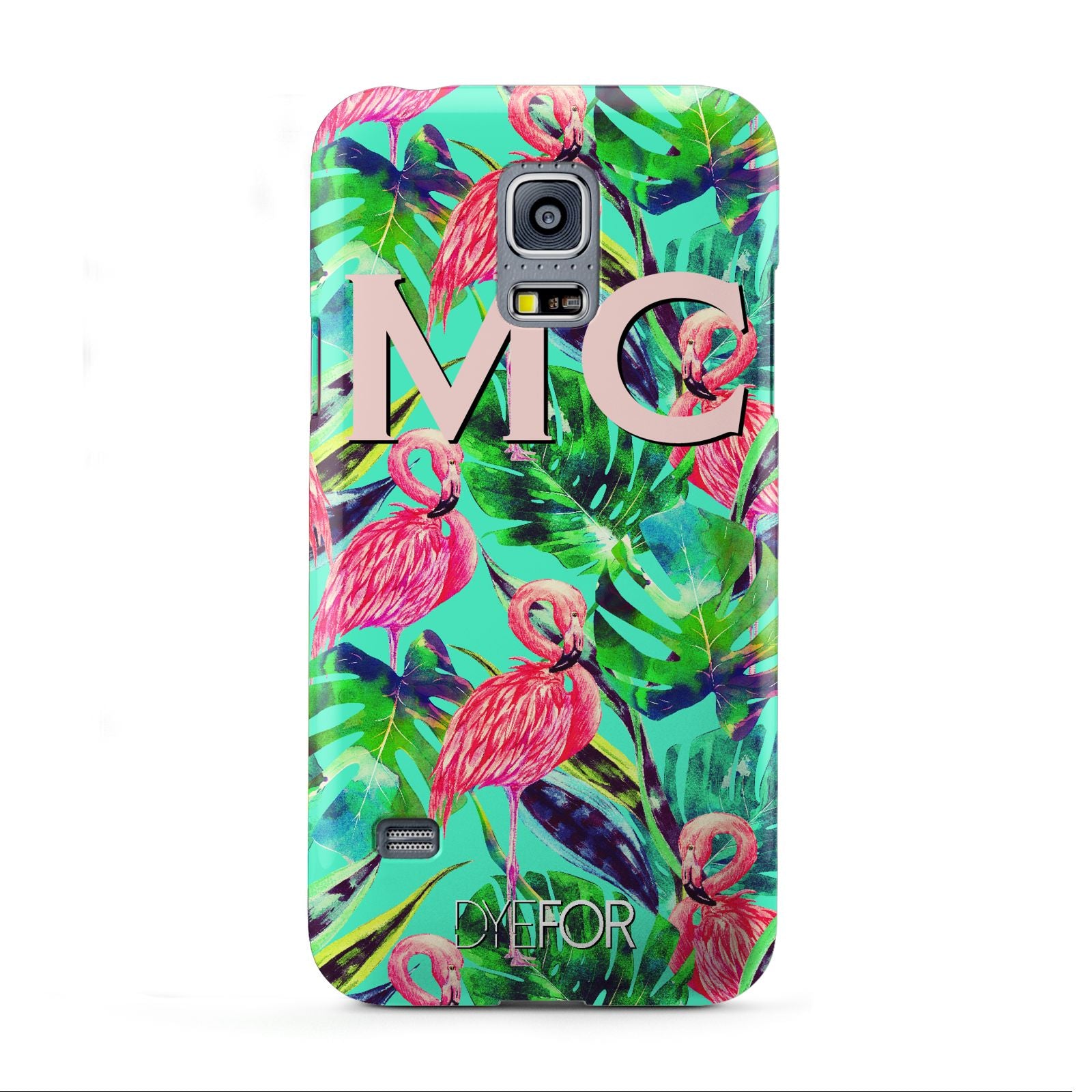 Personalised Tropical Green Leaves Flamingo Samsung Galaxy S5 Mini Case