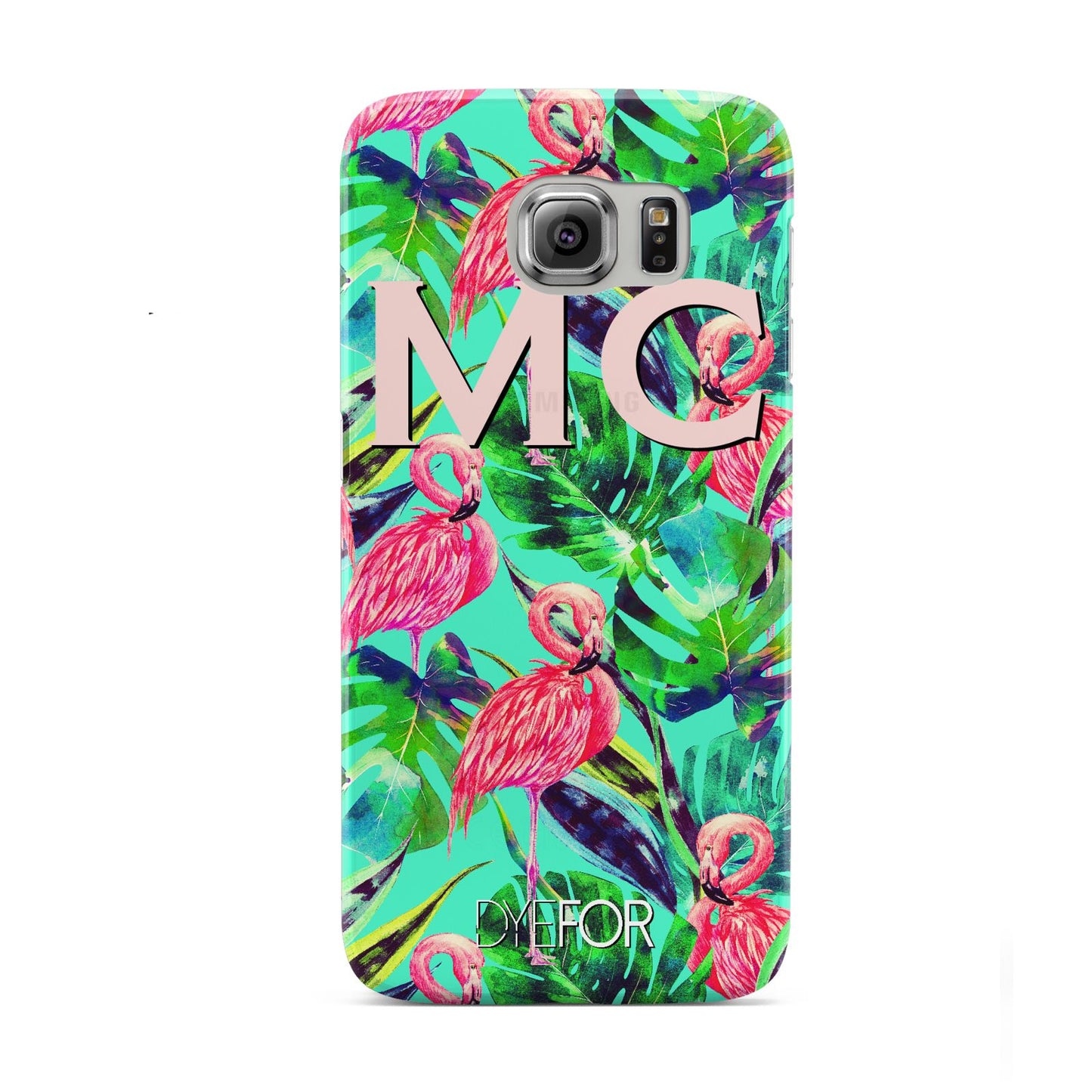 Personalised Tropical Green Leaves Flamingo Samsung Galaxy S6 Case