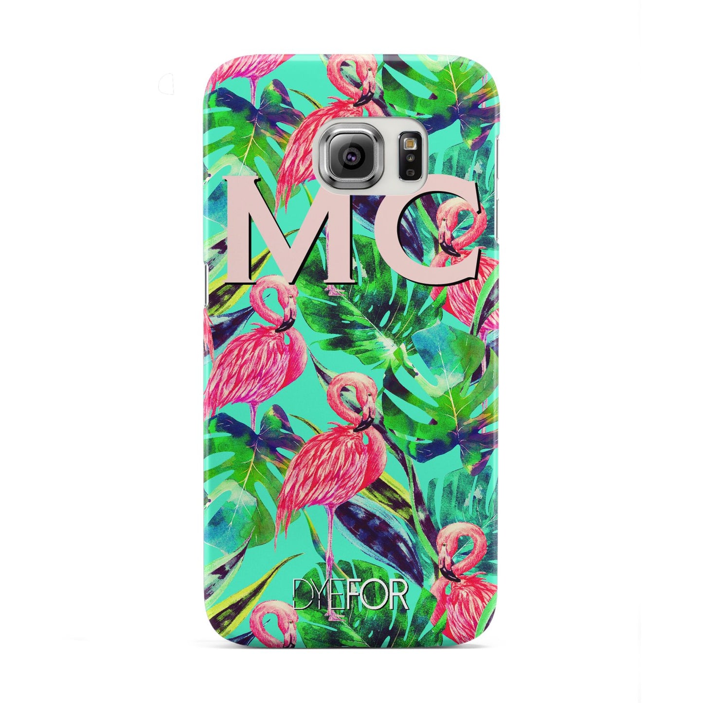 Personalised Tropical Green Leaves Flamingo Samsung Galaxy S6 Edge Case