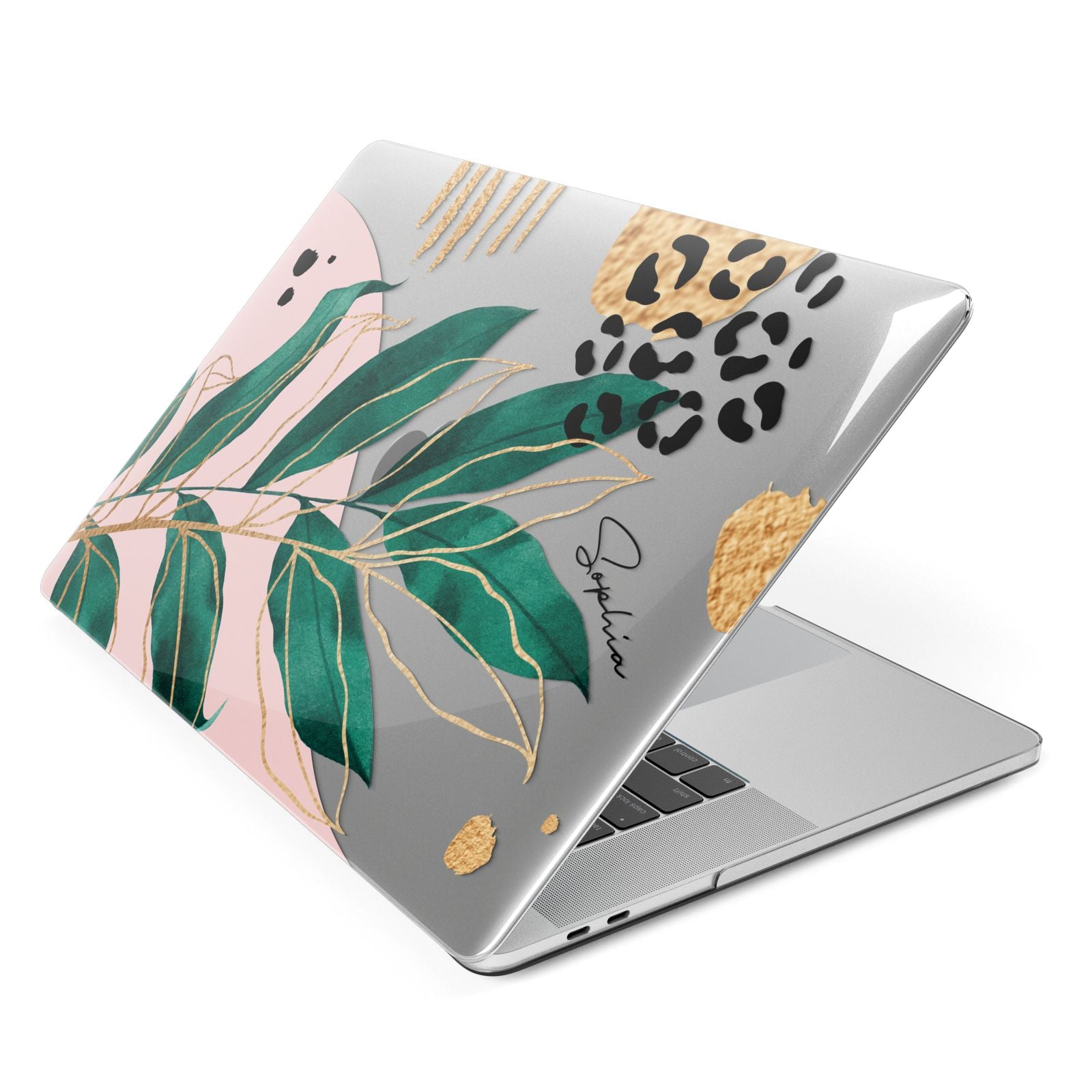 Personalised Tropical Leaf Apple MacBook Case Side View