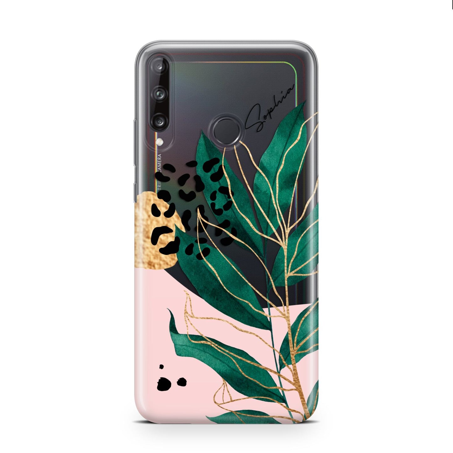 Personalised Tropical Leaf Huawei P40 Lite E Phone Case