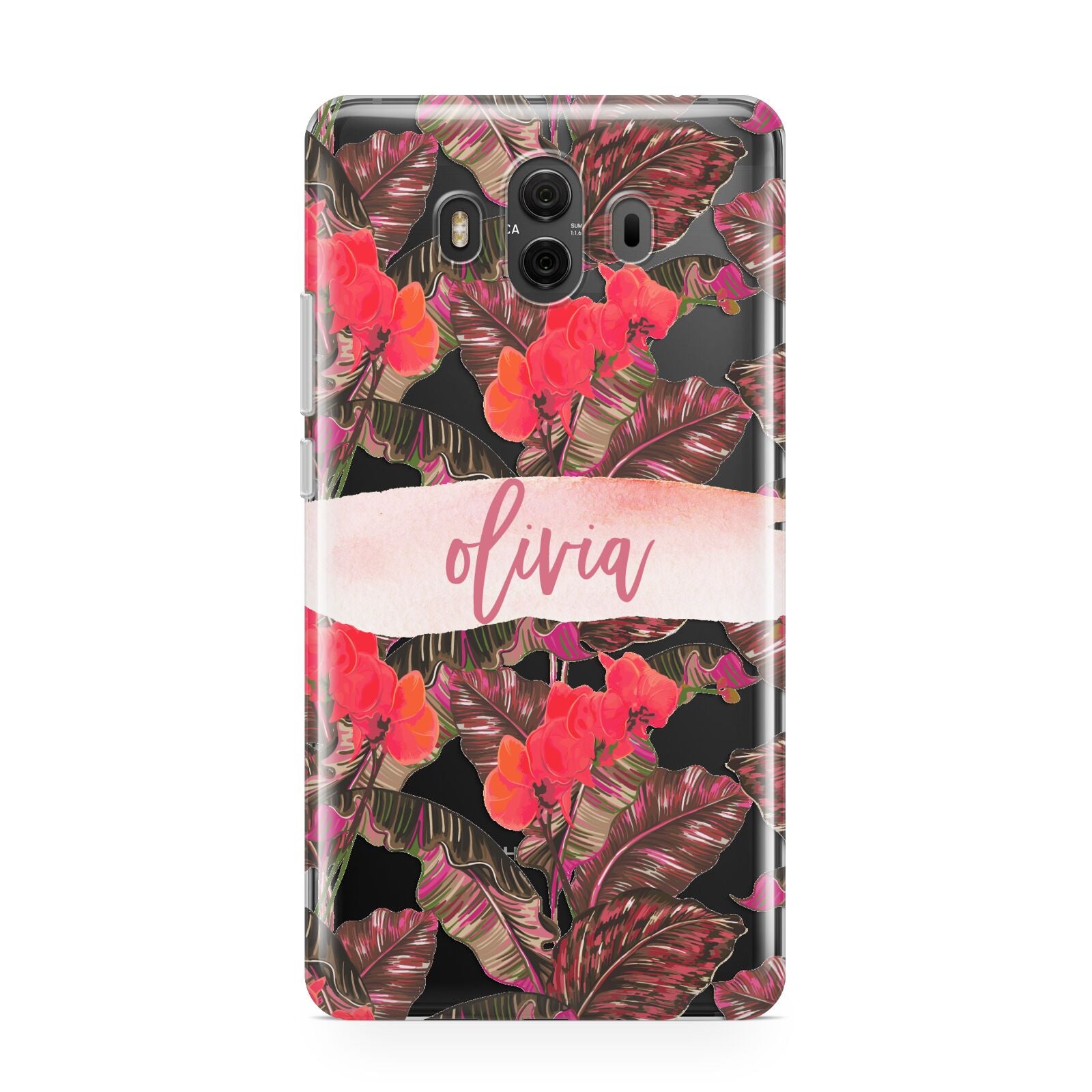 Personalised Tropical Orchid Floral Huawei Mate 10 Protective Phone Case