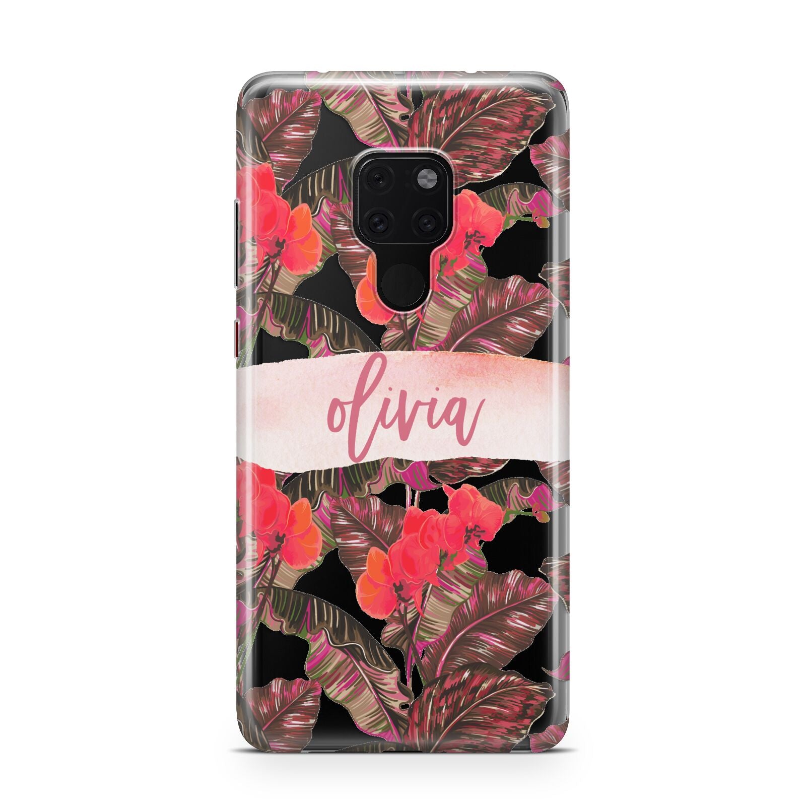 Personalised Tropical Orchid Floral Huawei Mate 20 Phone Case