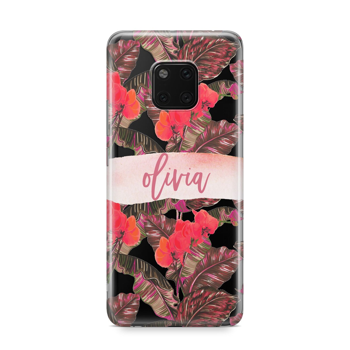 Personalised Tropical Orchid Floral Huawei Mate 20 Pro Phone Case