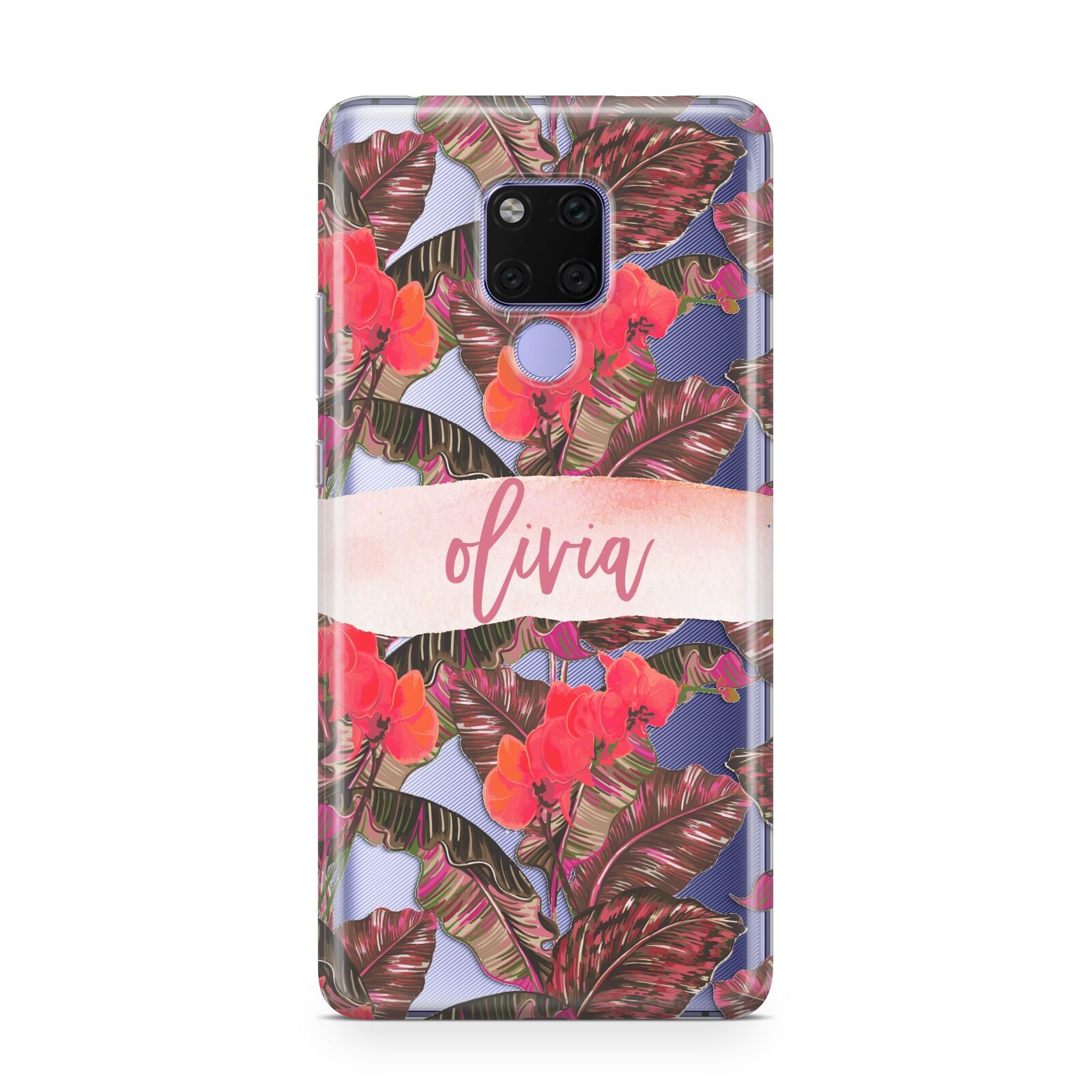 Personalised Tropical Orchid Floral Huawei Mate 20X Phone Case