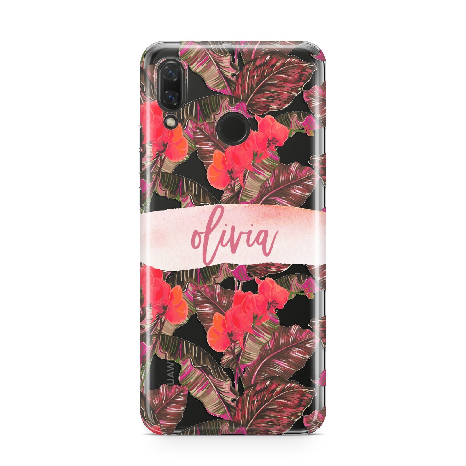 Personalised Tropical Orchid Floral Huawei Nova 3 Phone Case