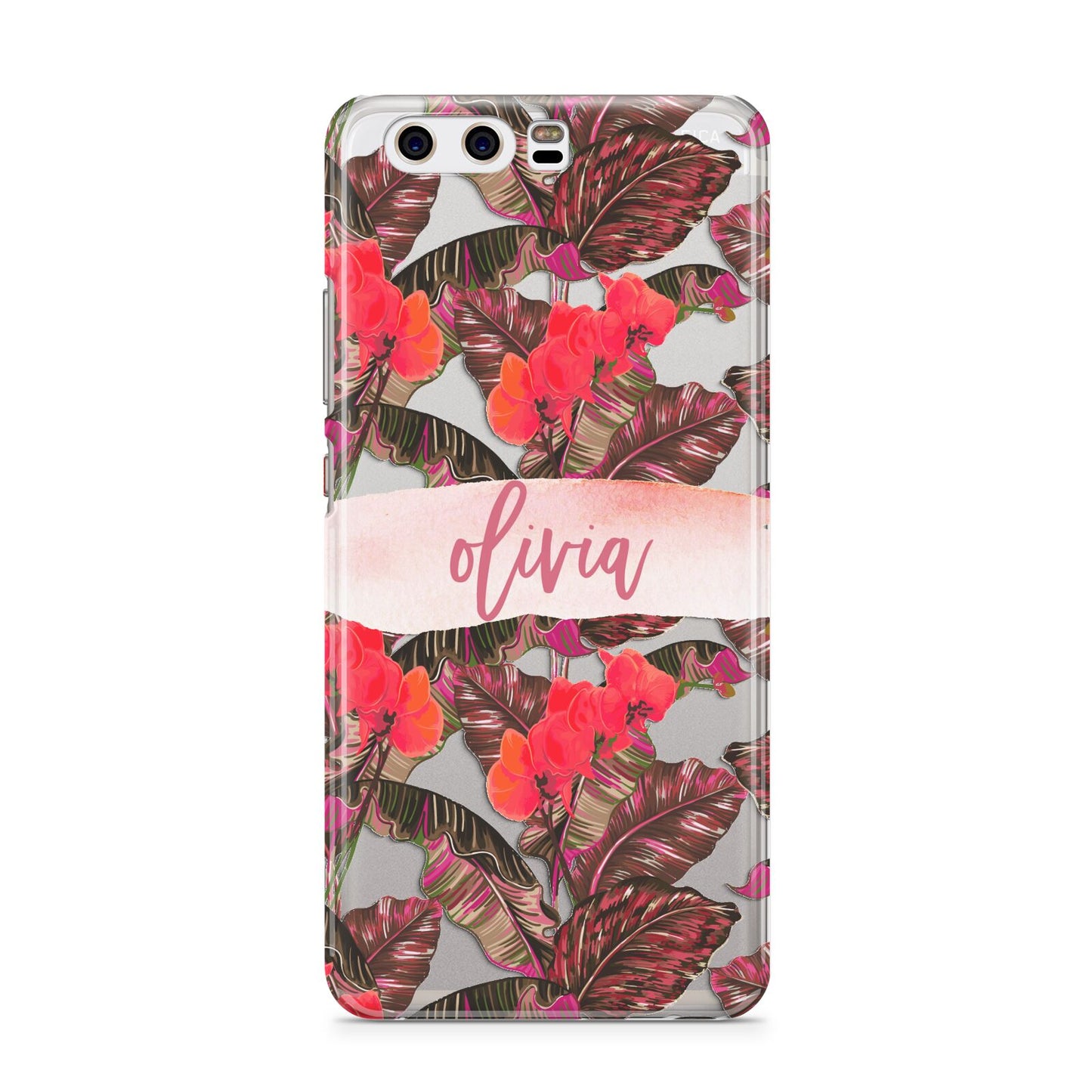 Personalised Tropical Orchid Floral Huawei P10 Phone Case