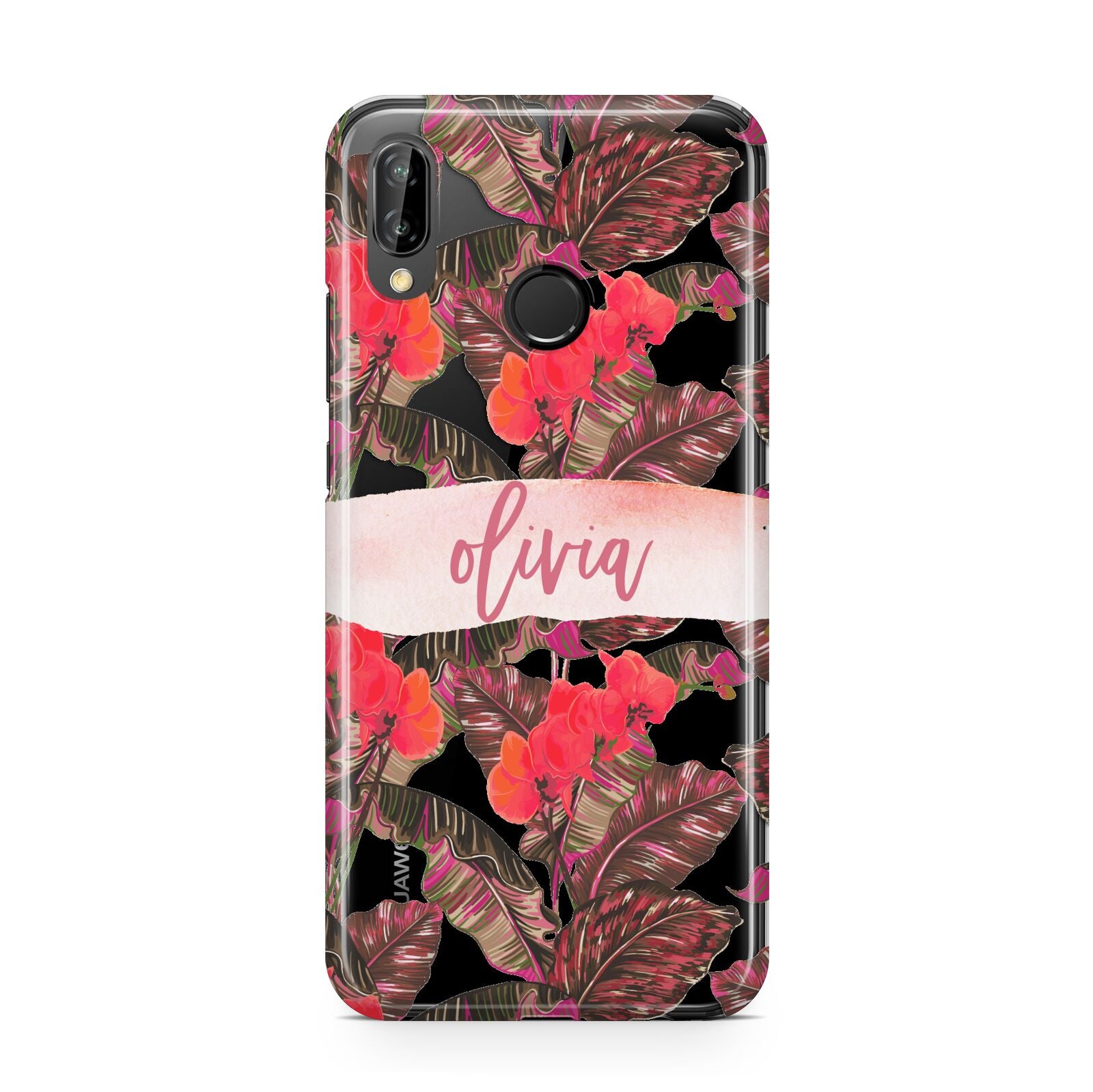 Personalised Tropical Orchid Floral Huawei P20 Lite Phone Case