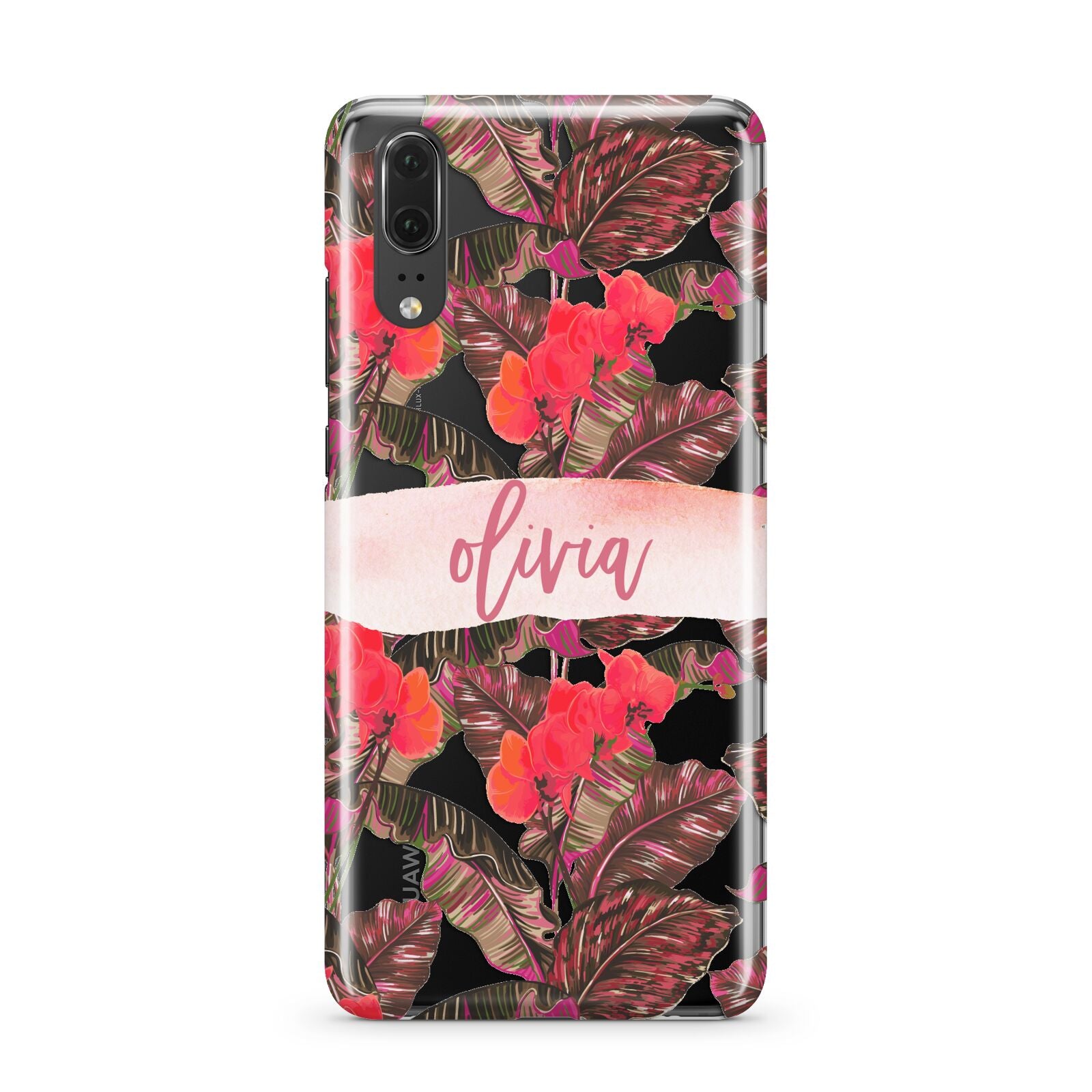 Personalised Tropical Orchid Floral Huawei P20 Phone Case