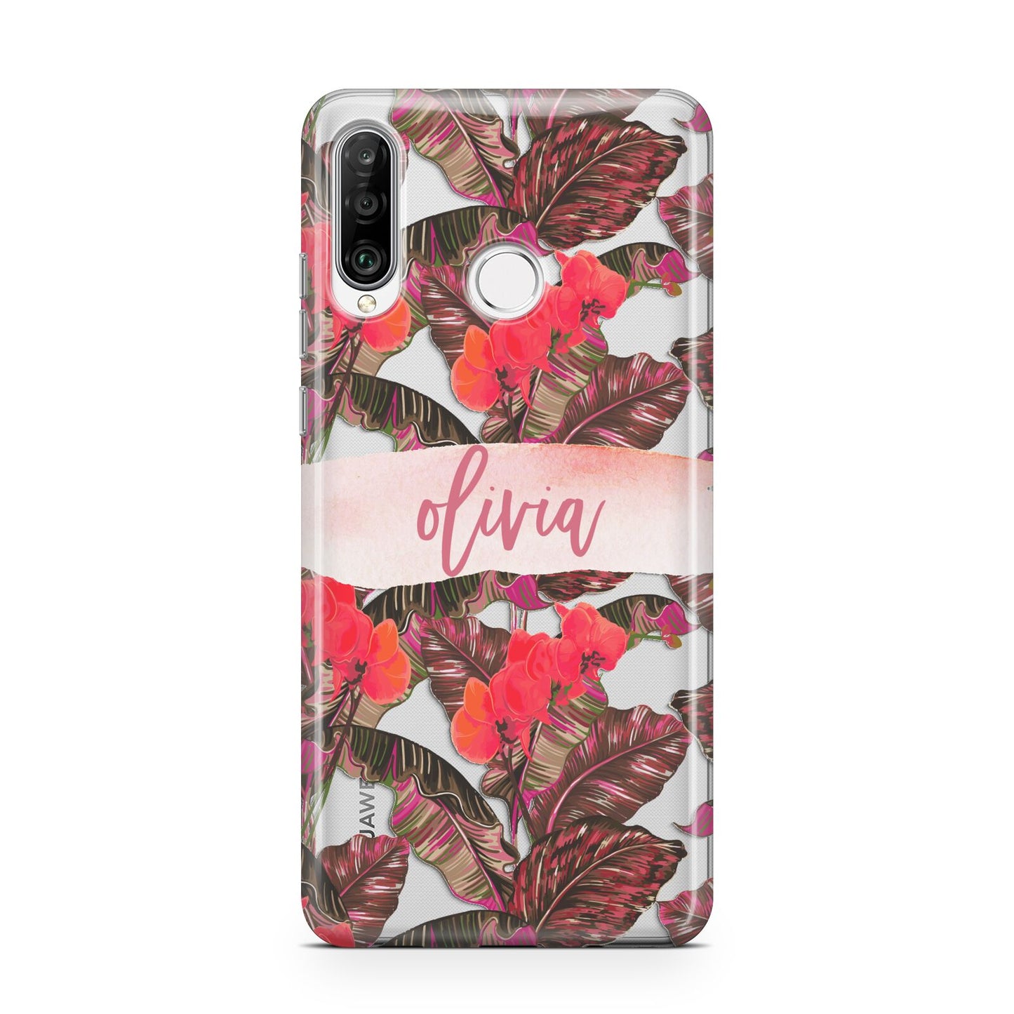 Personalised Tropical Orchid Floral Huawei P30 Lite Phone Case