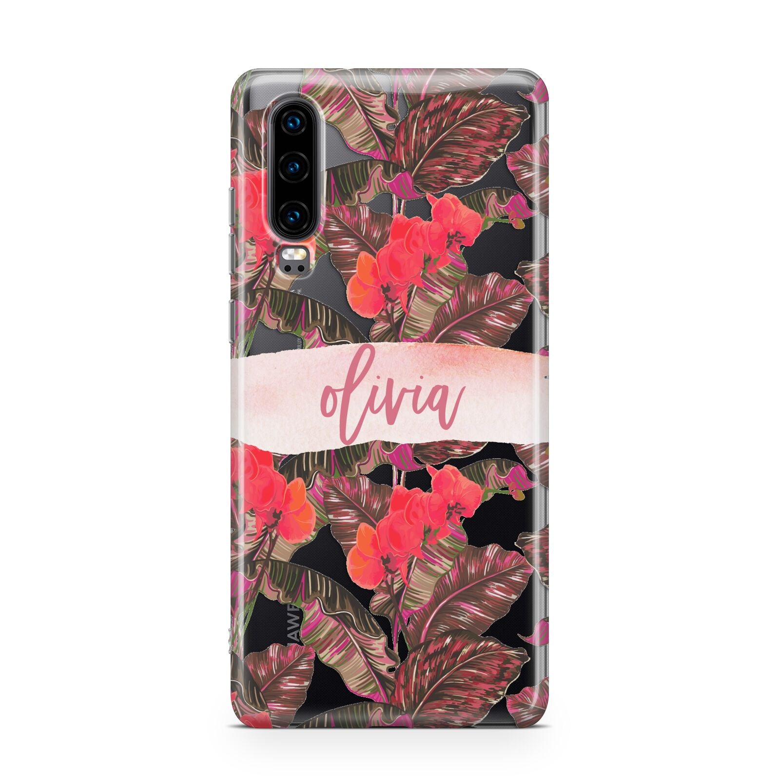 Personalised Tropical Orchid Floral Huawei P30 Phone Case