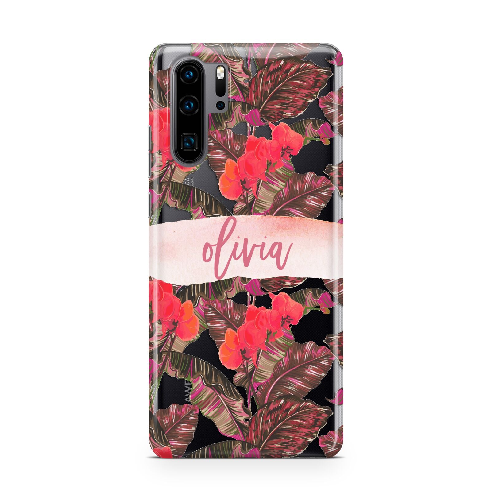 Personalised Tropical Orchid Floral Huawei P30 Pro Phone Case