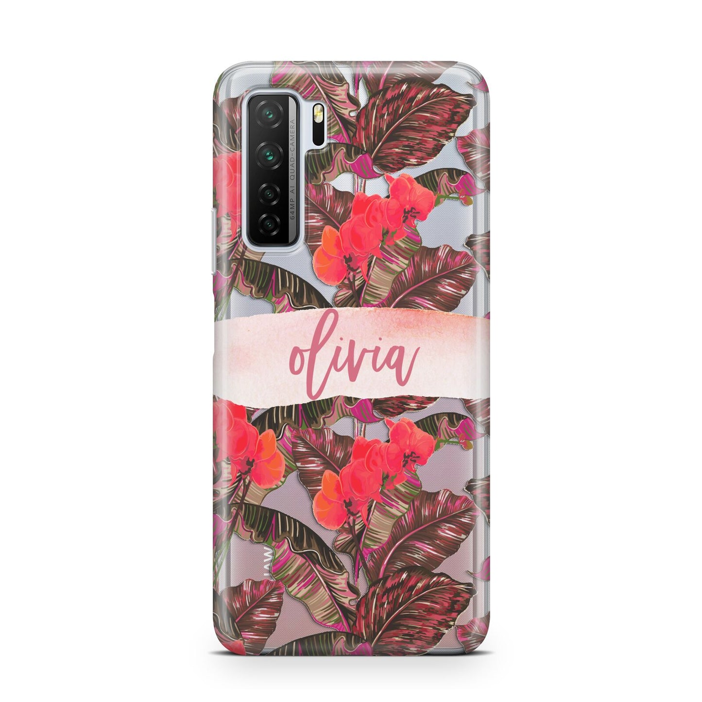 Personalised Tropical Orchid Floral Huawei P40 Lite 5G Phone Case