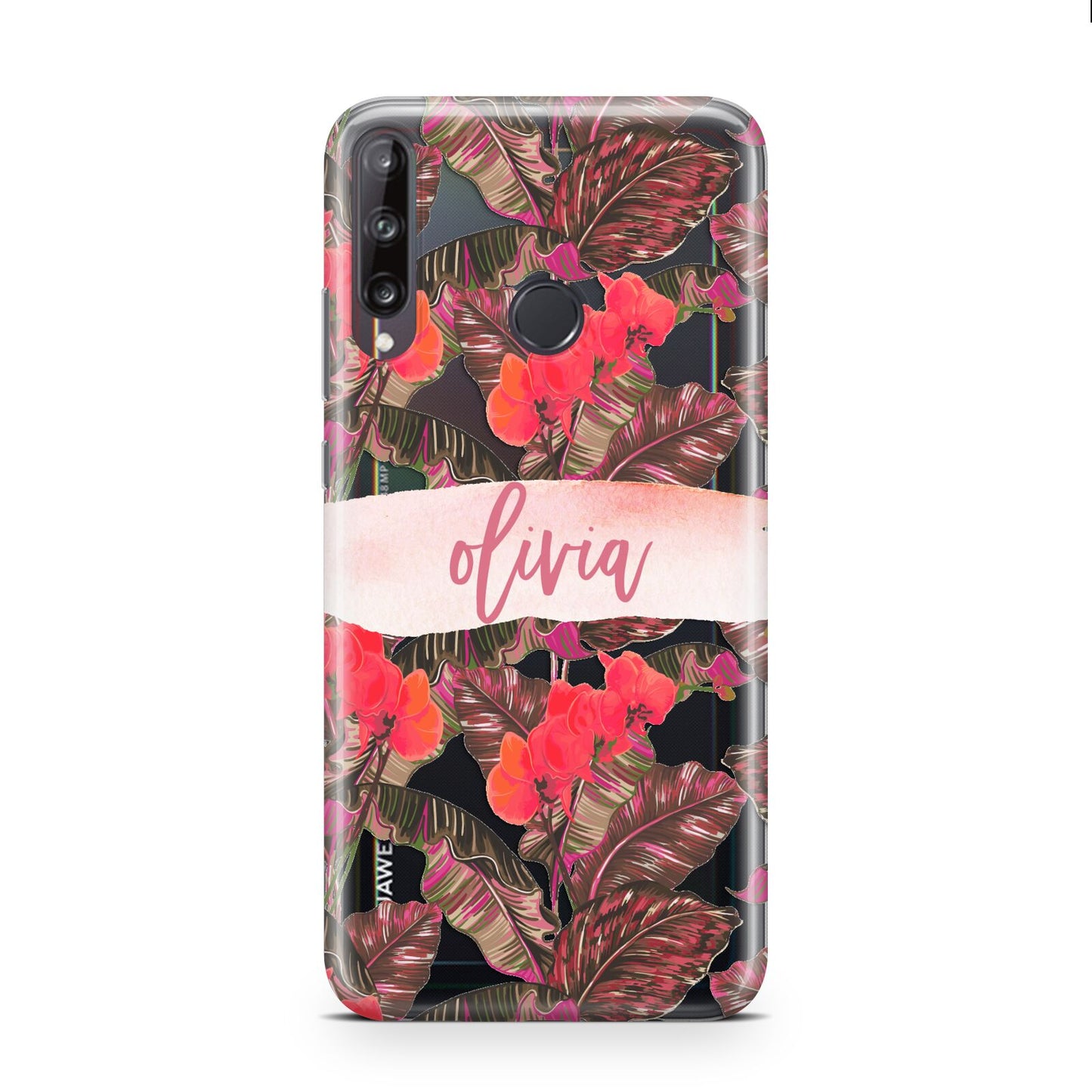 Personalised Tropical Orchid Floral Huawei P40 Lite E Phone Case