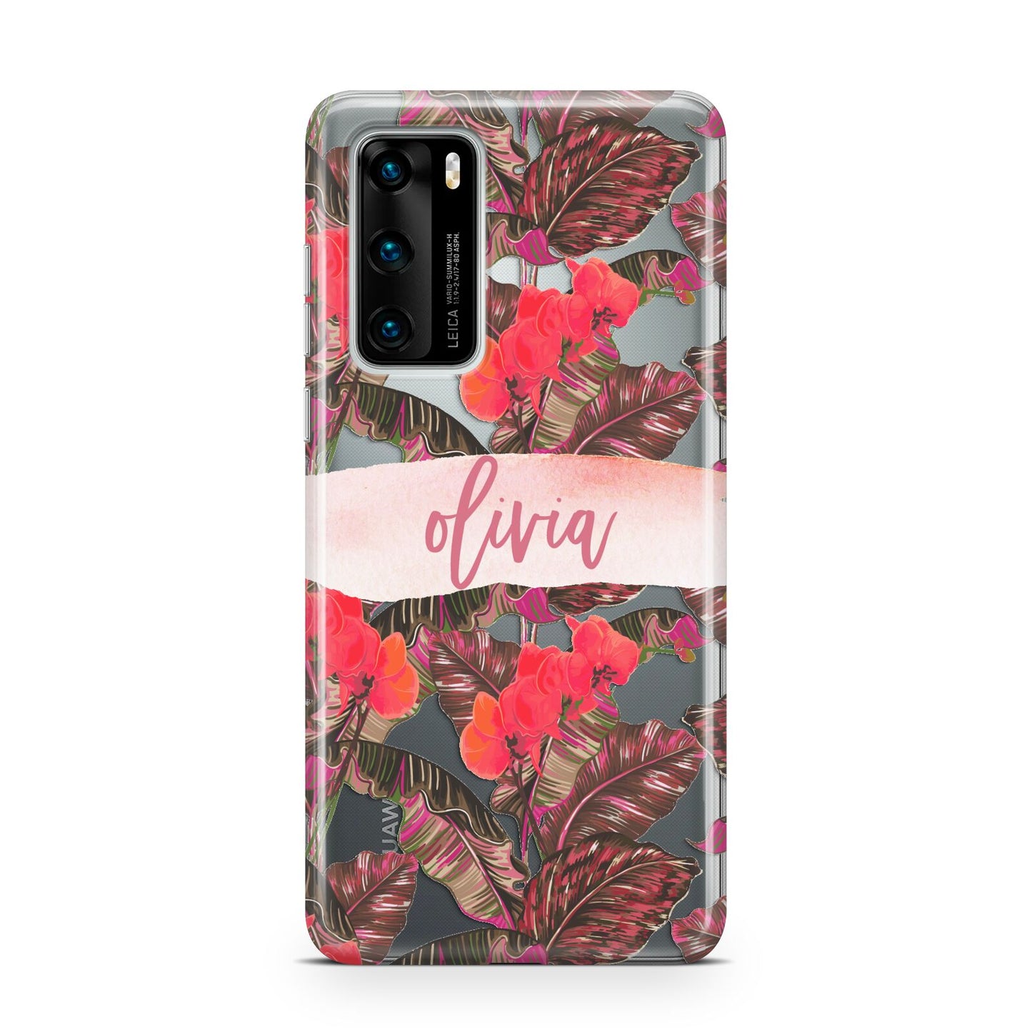 Personalised Tropical Orchid Floral Huawei P40 Phone Case