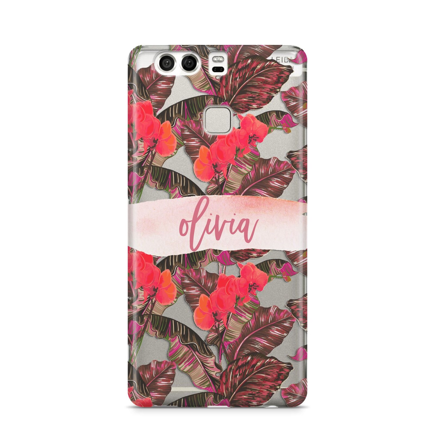 Personalised Tropical Orchid Floral Huawei P9 Case