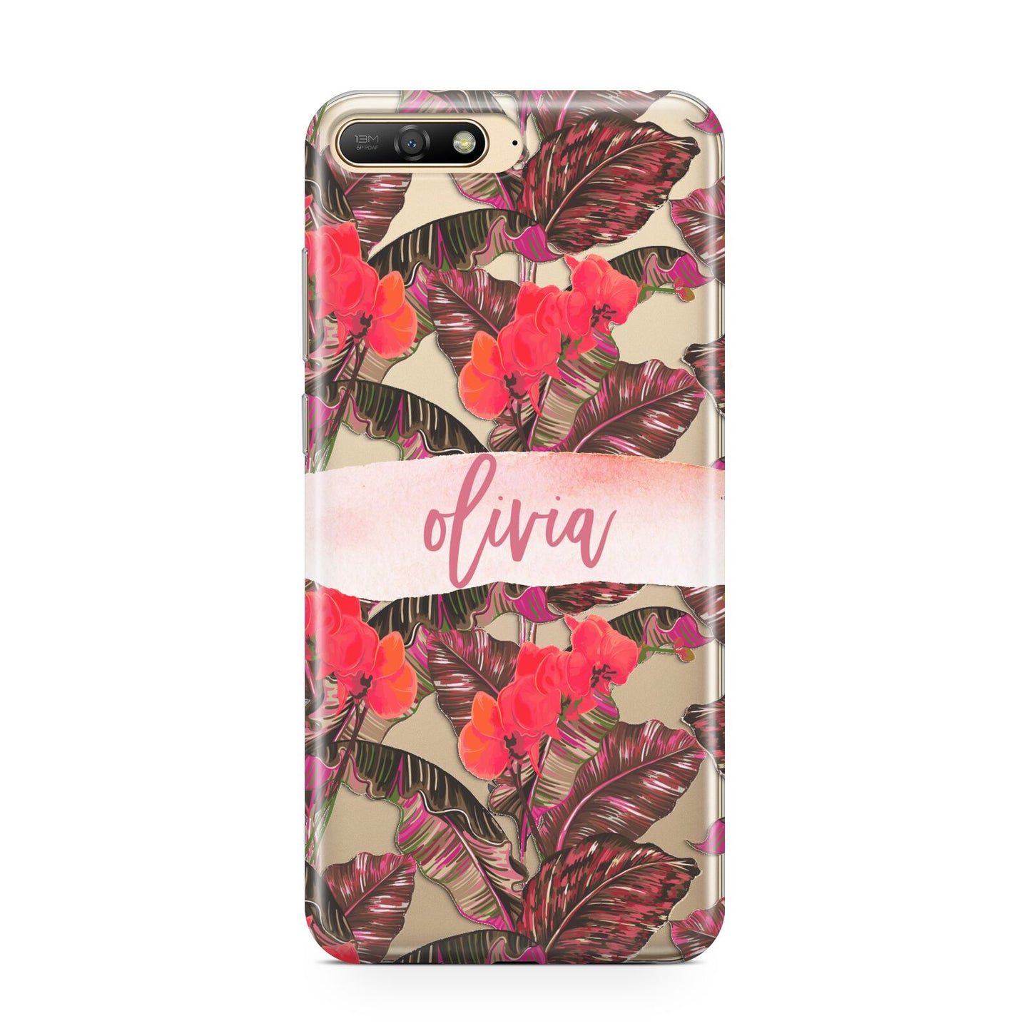 Personalised Tropical Orchid Floral Huawei Y6 2018