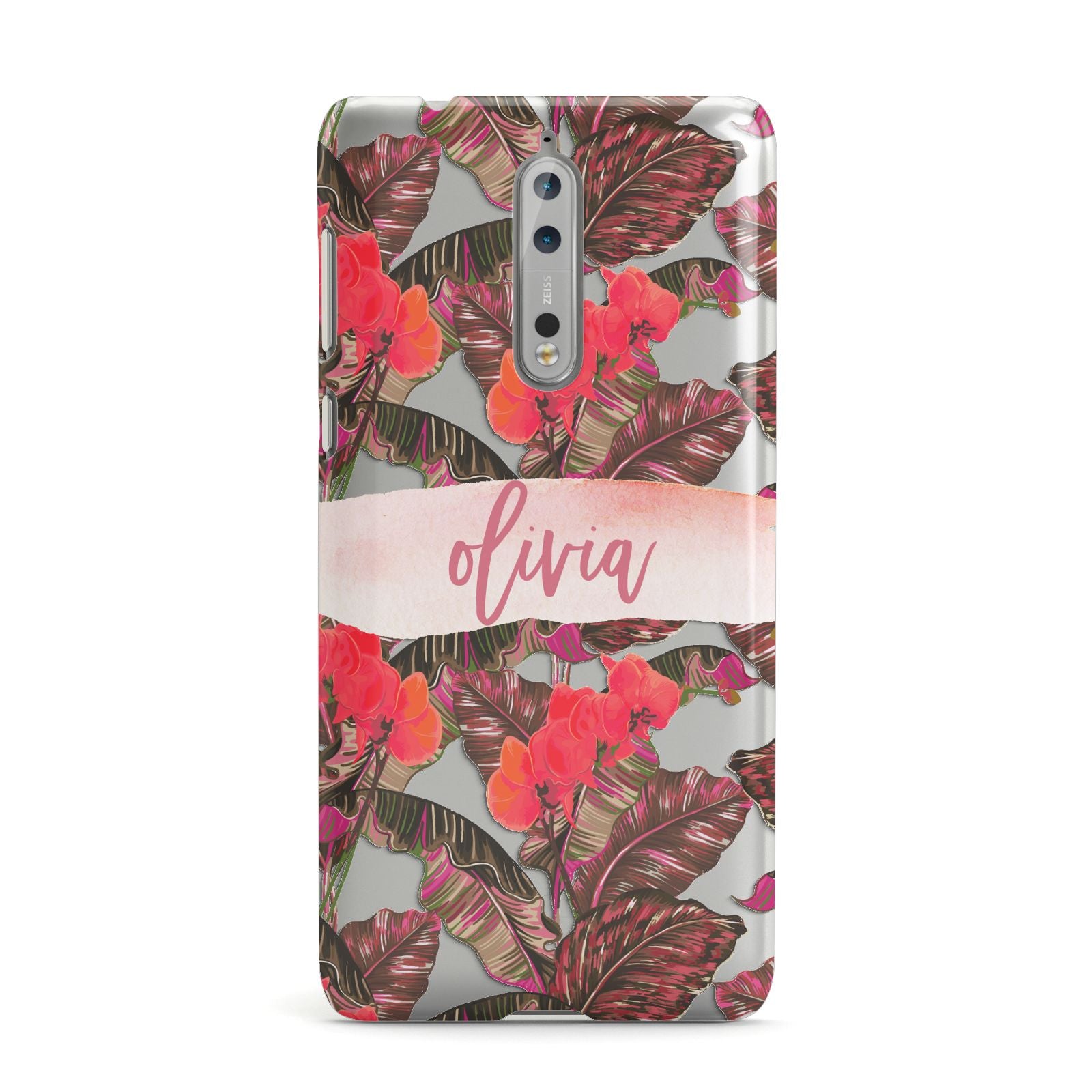 Personalised Tropical Orchid Floral Nokia Case