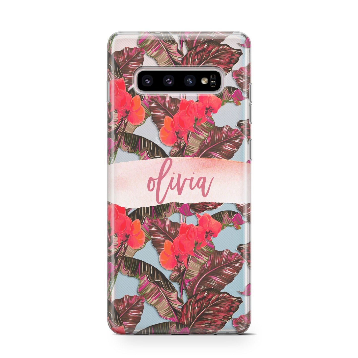 Personalised Tropical Orchid Floral Protective Samsung Galaxy Case