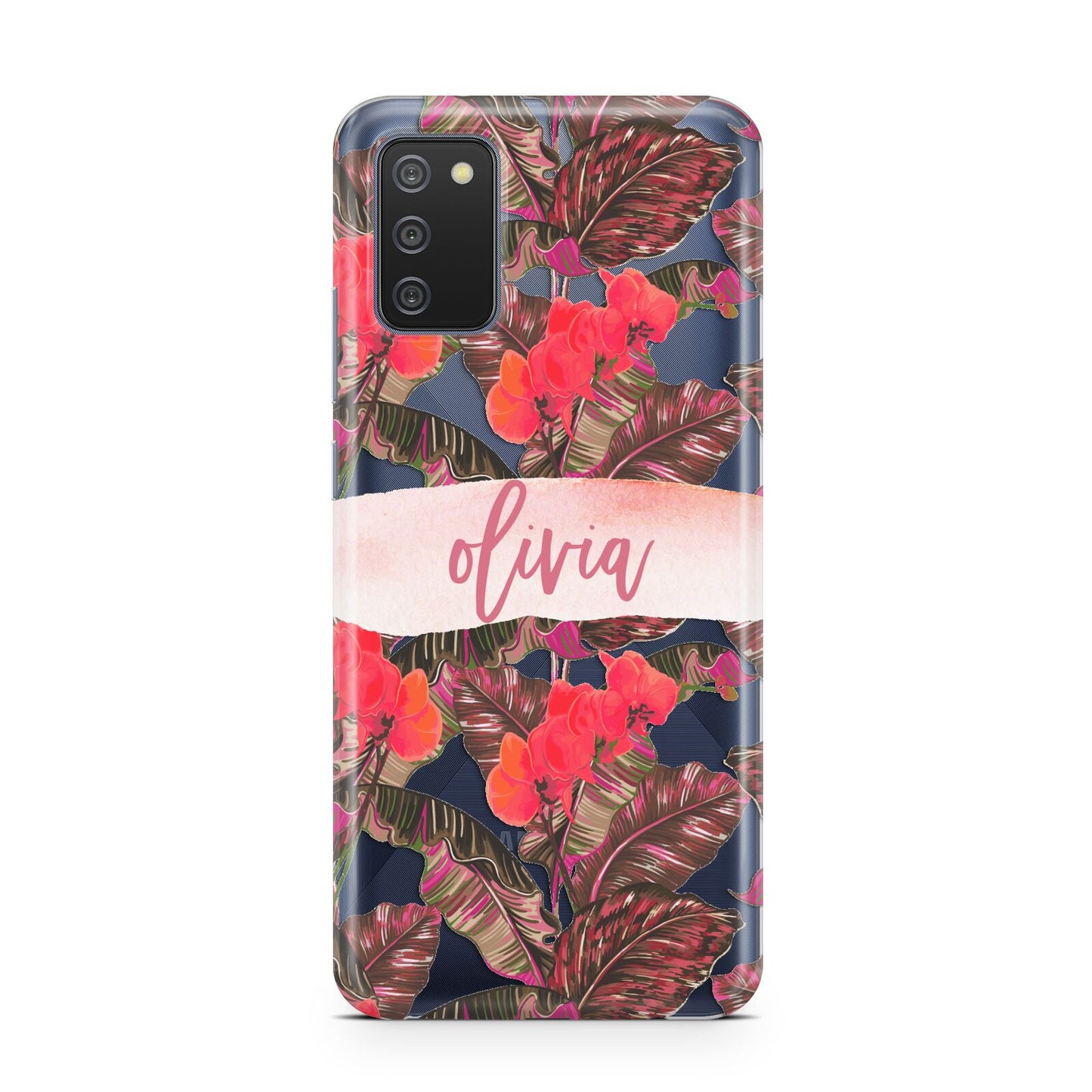 Personalised Tropical Orchid Floral Samsung A02s Case