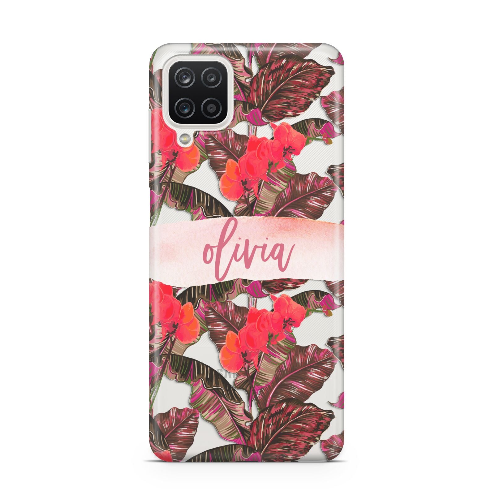 Personalised Tropical Orchid Floral Samsung A12 Case