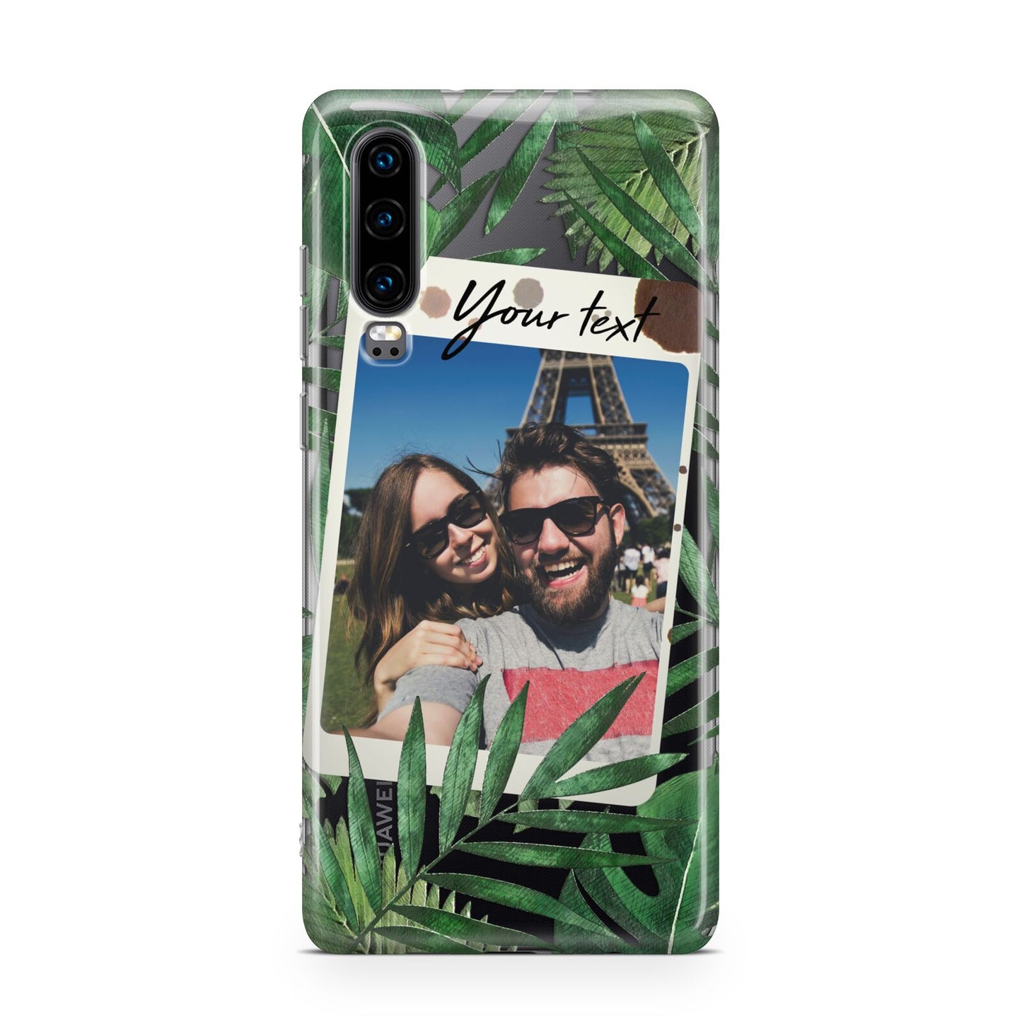 Personalised Tropical Photo Text Huawei P30 Phone Case