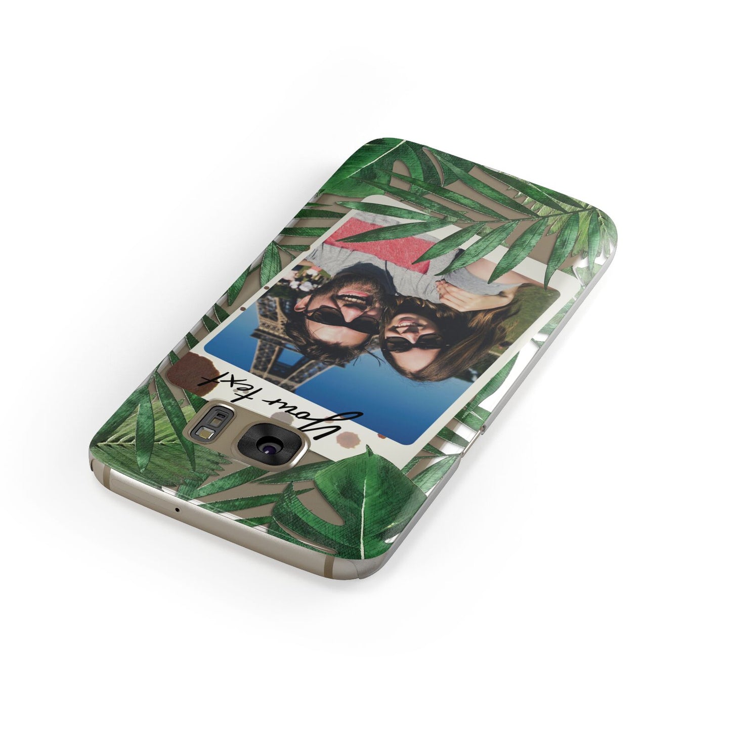 Personalised Tropical Photo Text Samsung Galaxy Case Front Close Up