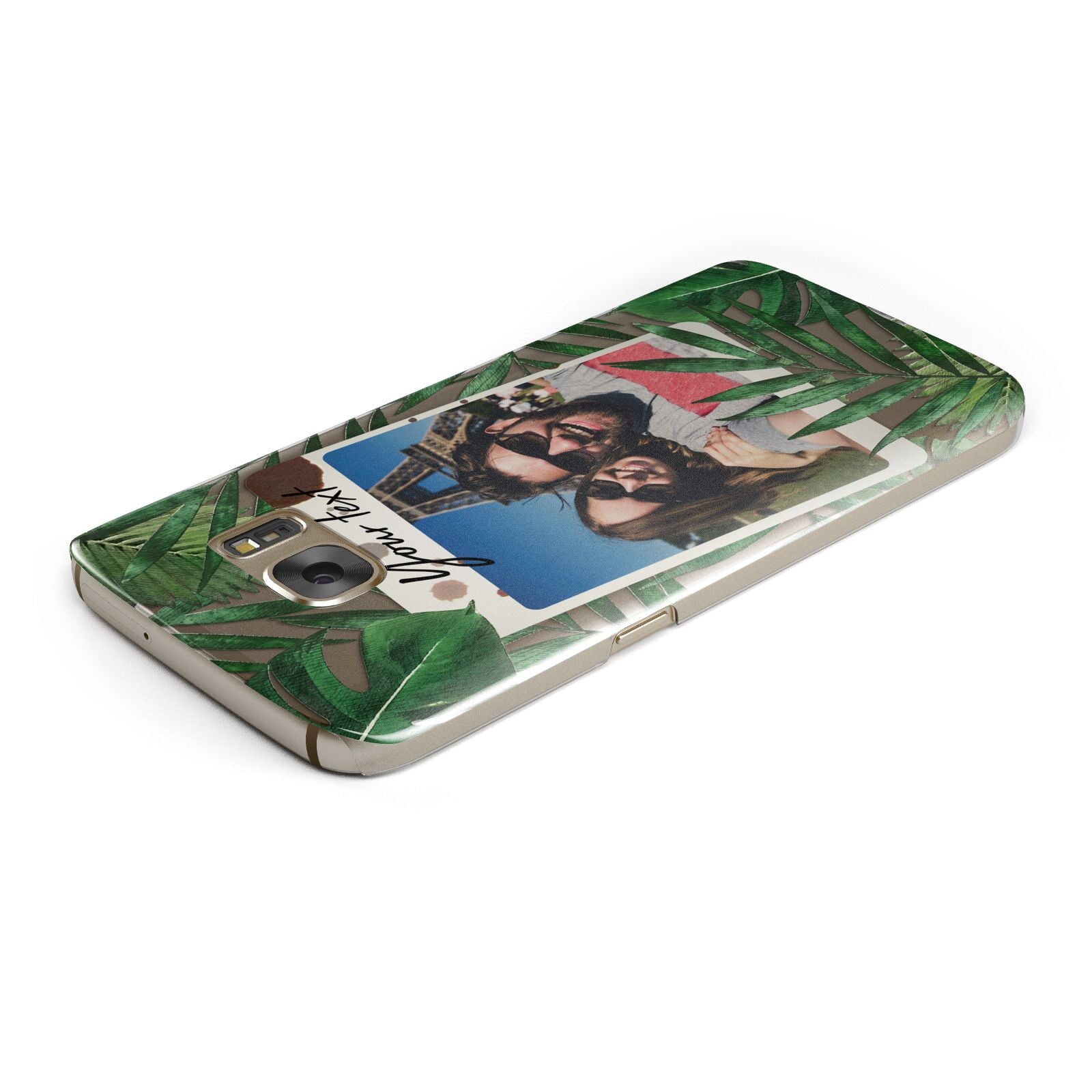 Personalised Tropical Photo Text Samsung Galaxy Case Top Cutout