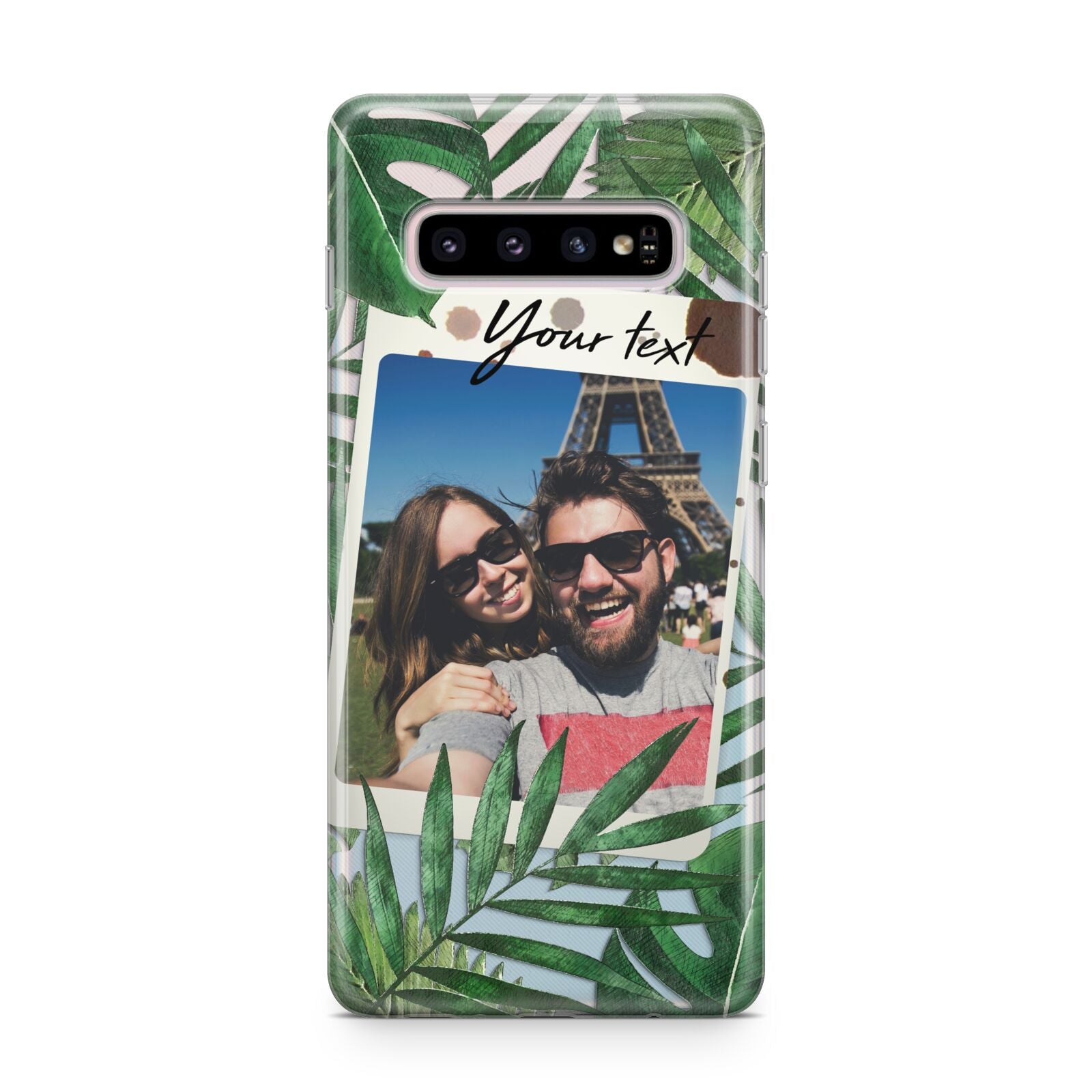 Personalised Tropical Photo Text Samsung Galaxy S10 Plus Case