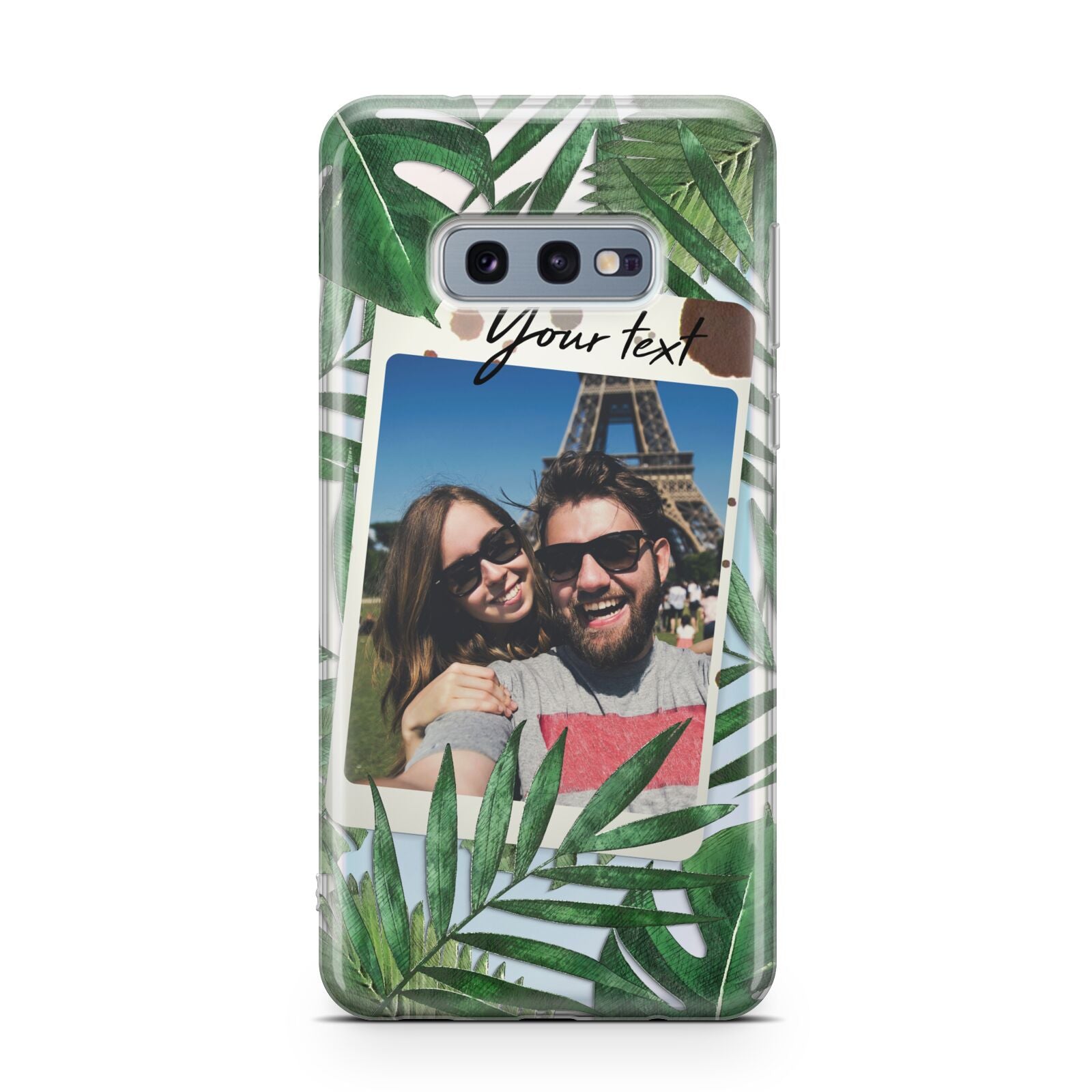 Personalised Tropical Photo Text Samsung Galaxy S10E Case