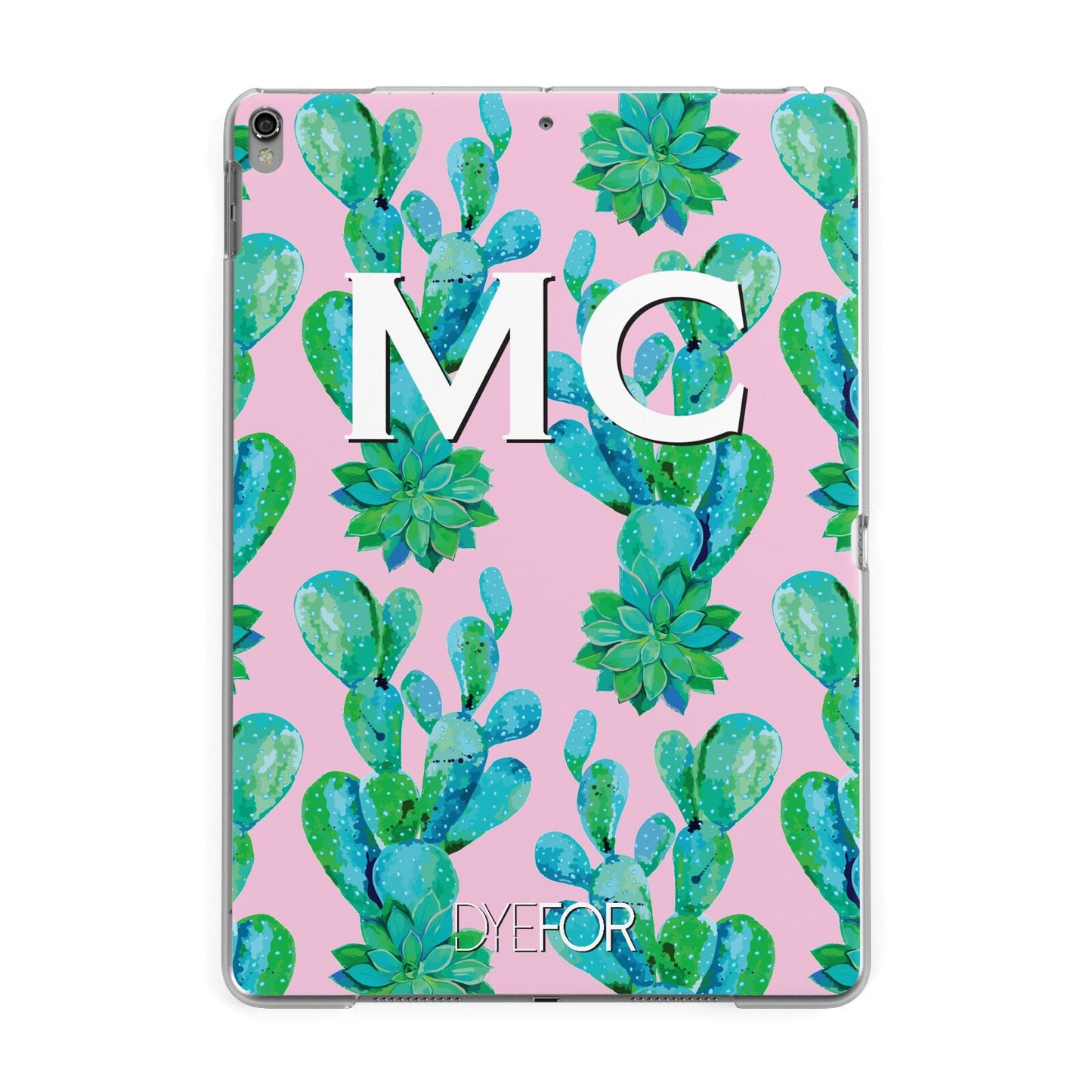 Personalised Tropical Pink Cactus Apple iPad Grey Case