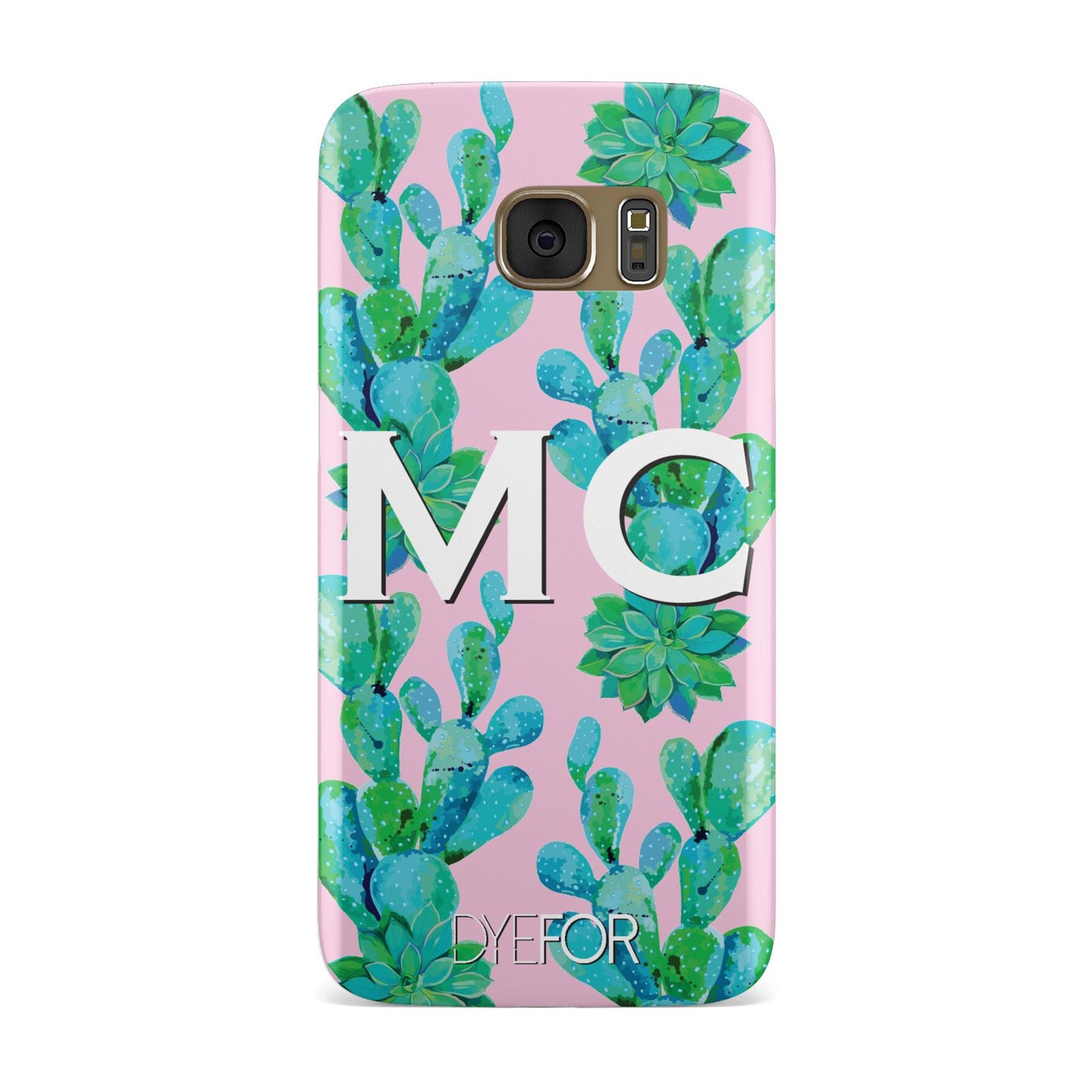 Personalised Tropical Pink Cactus Samsung Galaxy Case