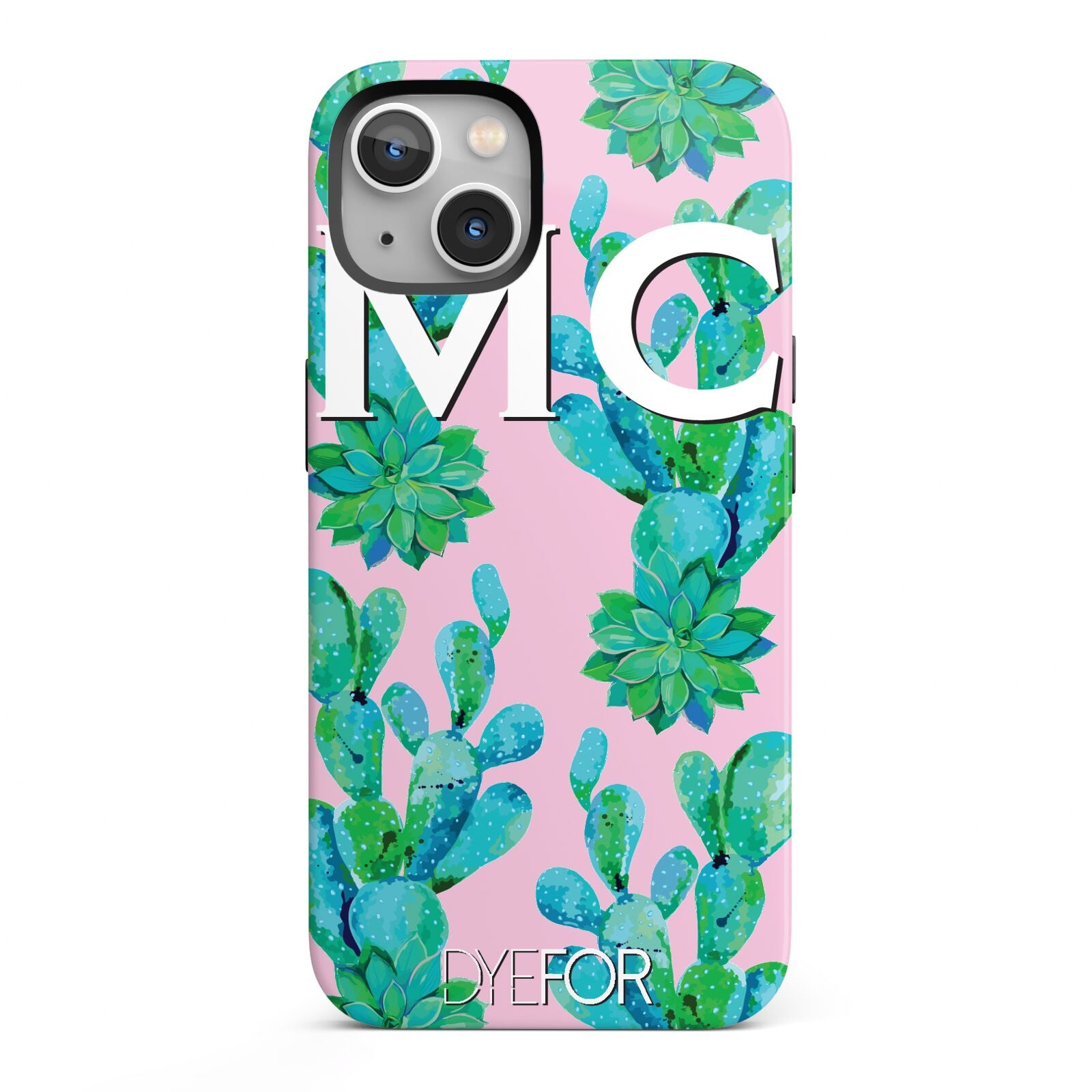 Personalised Tropical Pink Cactus iPhone 13 Full Wrap 3D Tough Case