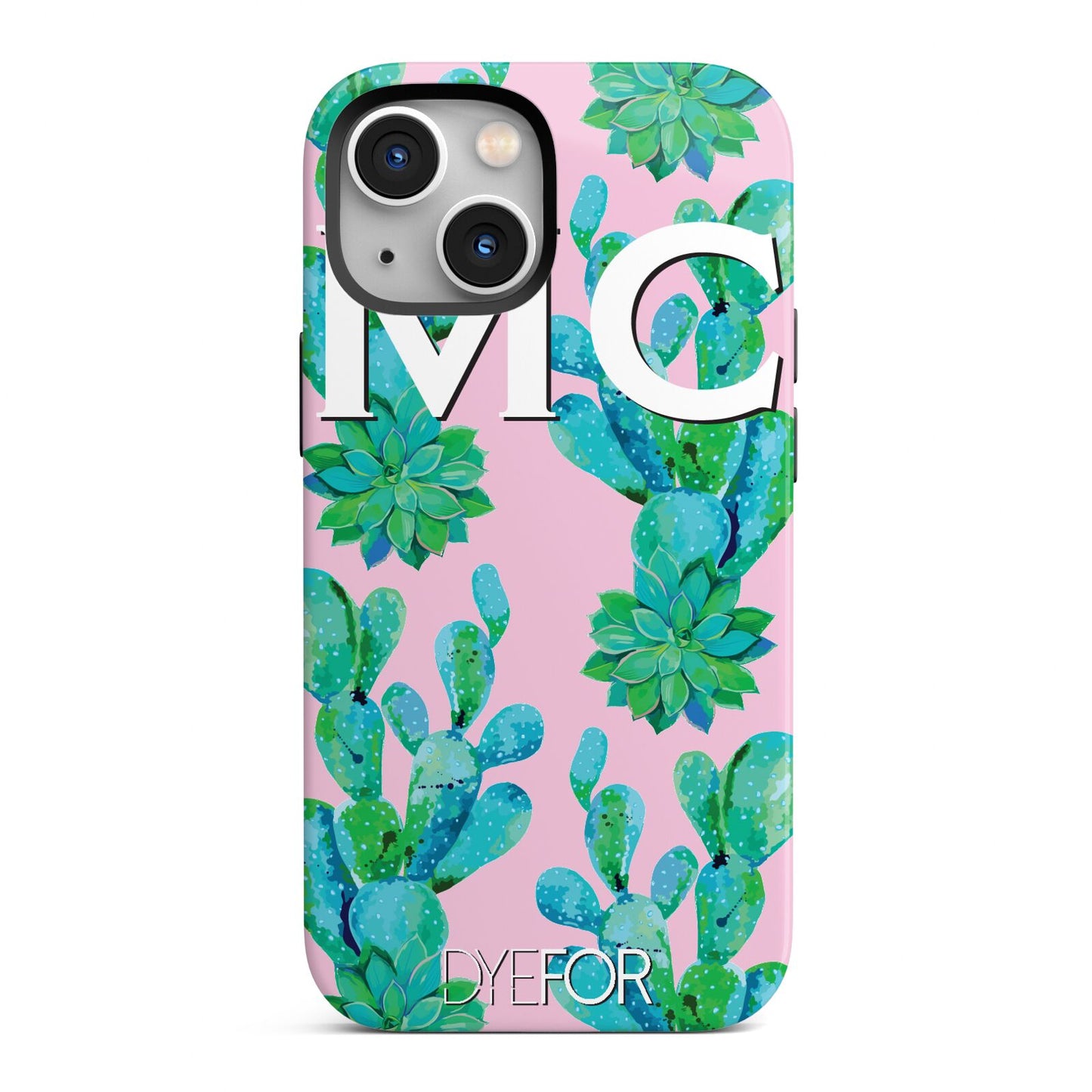 Personalised Tropical Pink Cactus iPhone 13 Mini Full Wrap 3D Tough Case