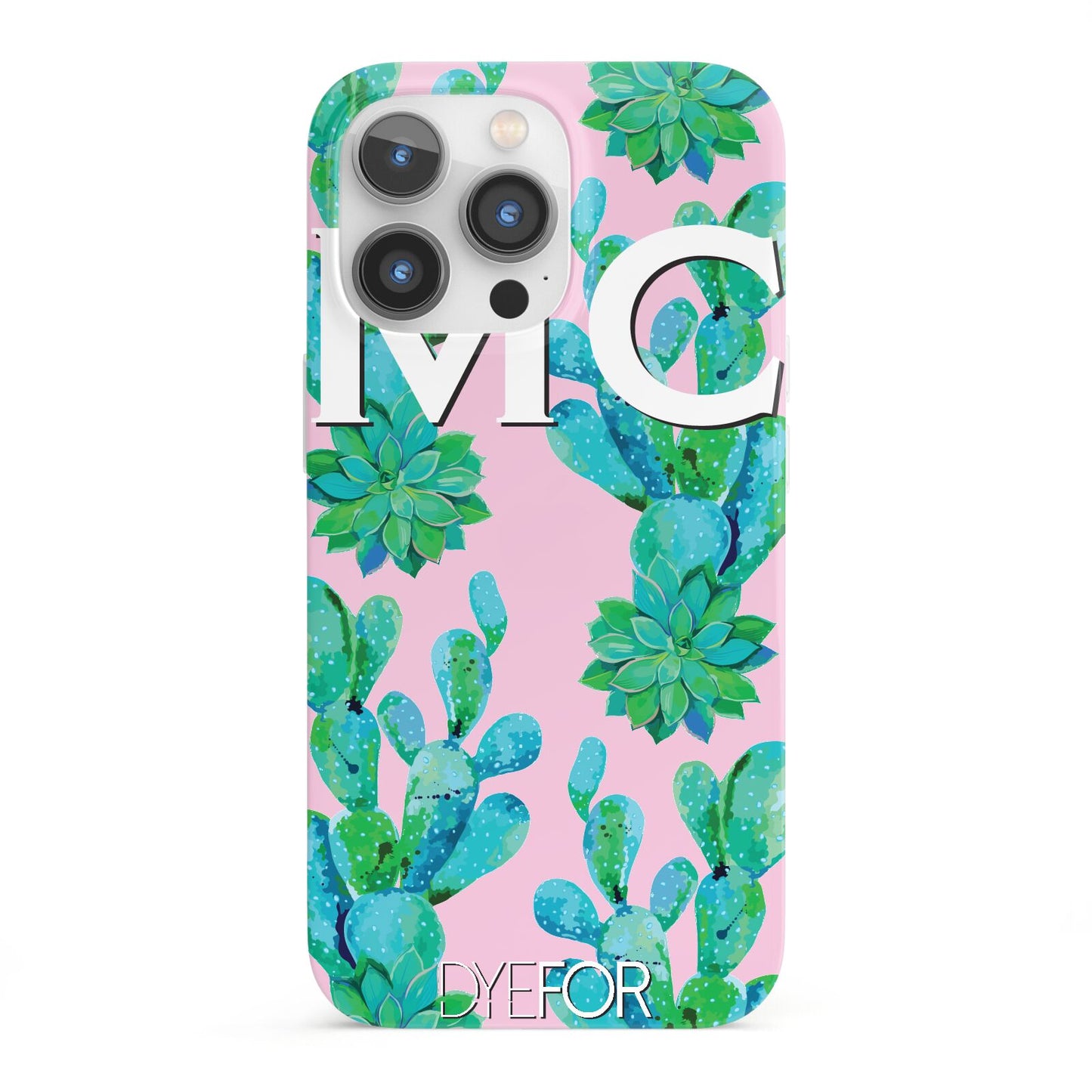 Personalised Tropical Pink Cactus iPhone 13 Pro Full Wrap 3D Snap Case