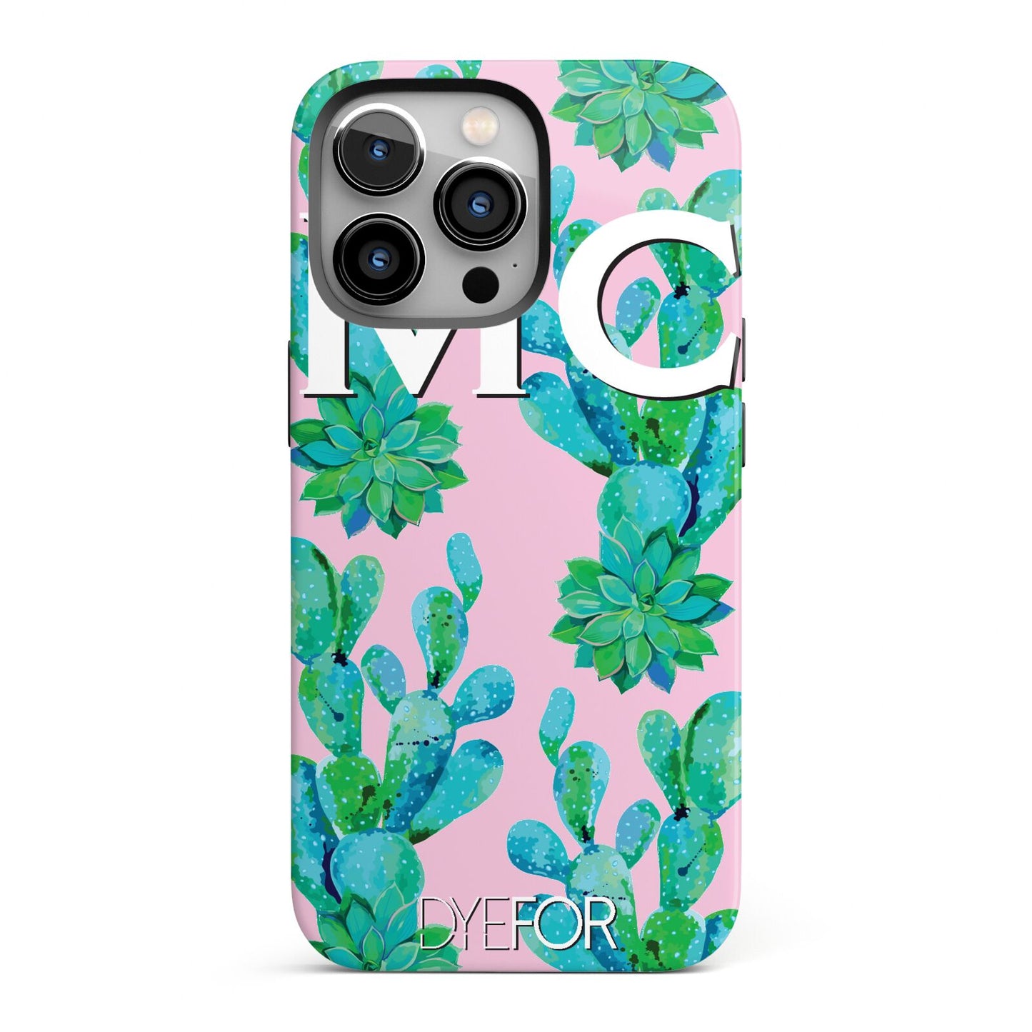 Personalised Tropical Pink Cactus iPhone 13 Pro Full Wrap 3D Tough Case