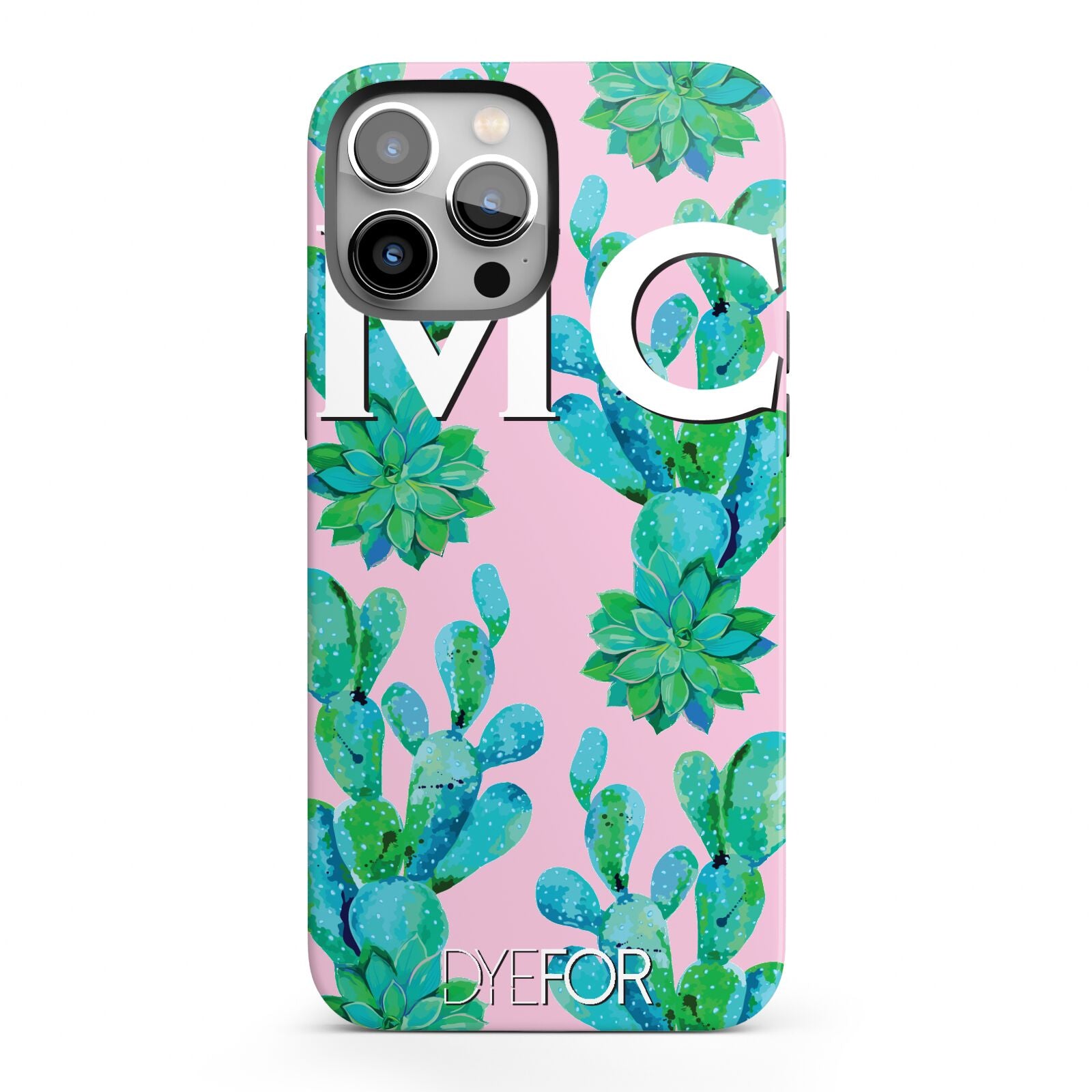 Personalised Tropical Pink Cactus iPhone 13 Pro Max Full Wrap 3D Tough Case